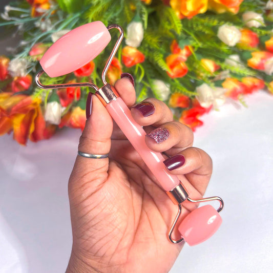 Rose Quartz Crystal Stone Face Massager Roller AAAA ++++ with Gift Box