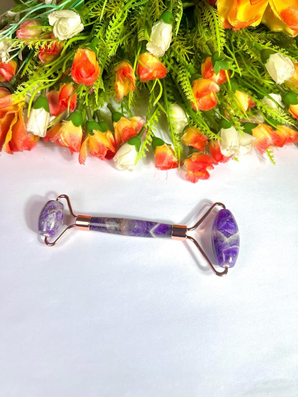 Amethyst Crystal Stone Face Massager Roller AAAA ++++ with Gift Box
