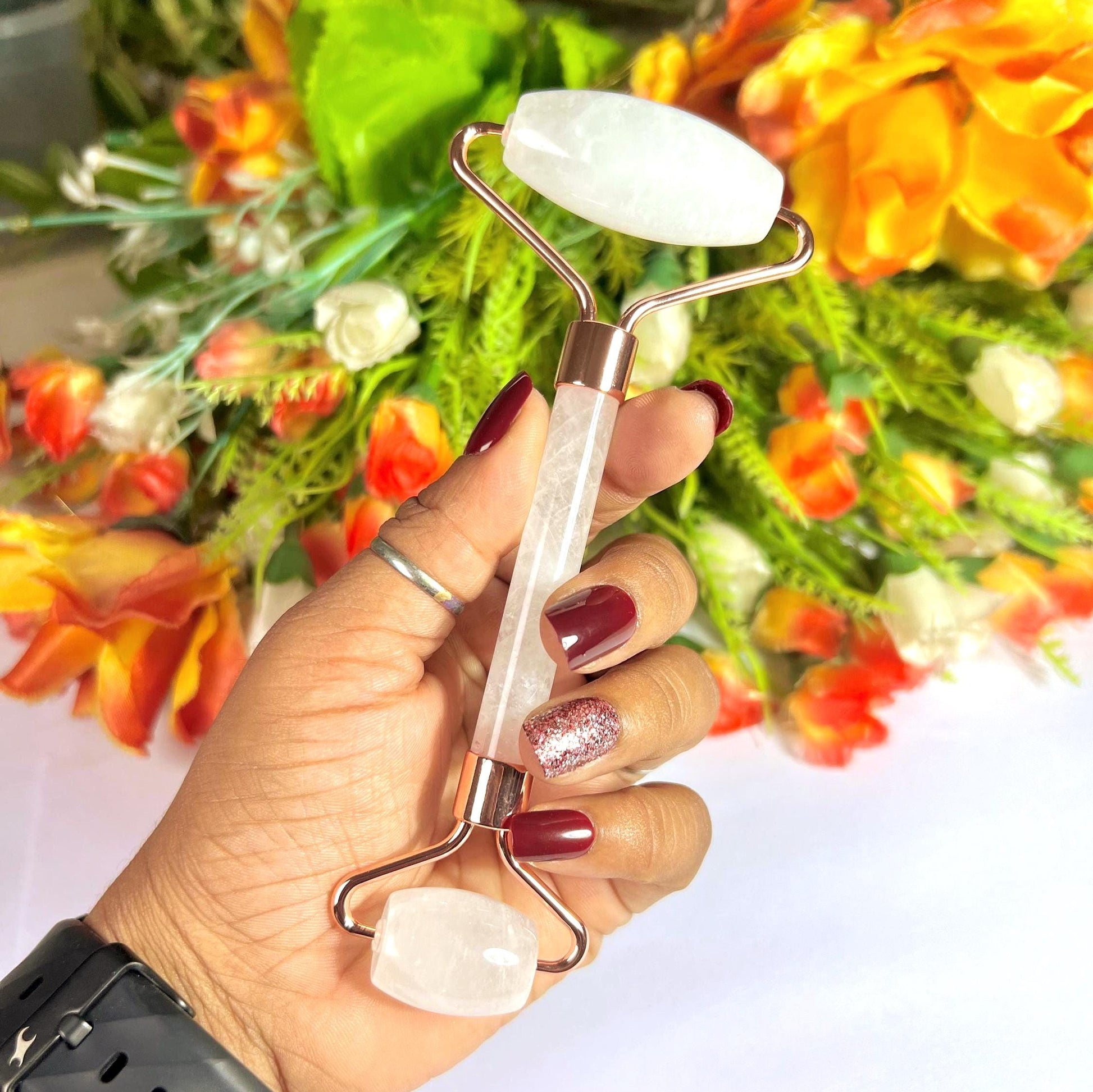 Himalayan Crystal Stone Face Massager Roller AAAA ++++ with Gift Box