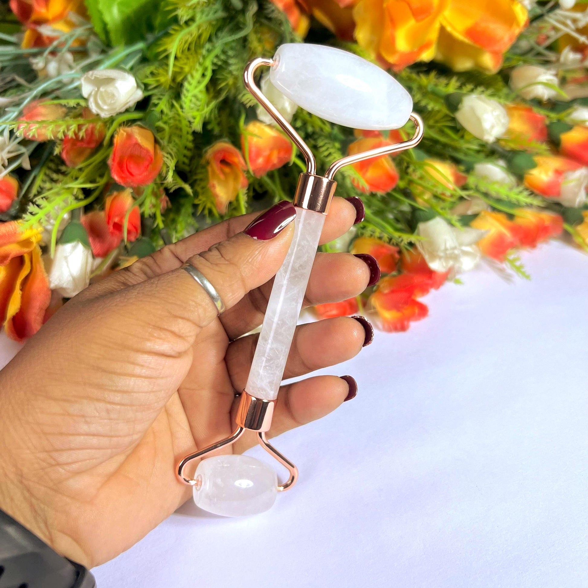Himalayan Crystal Stone Face Massager Roller AAAA ++++ with Gift Box