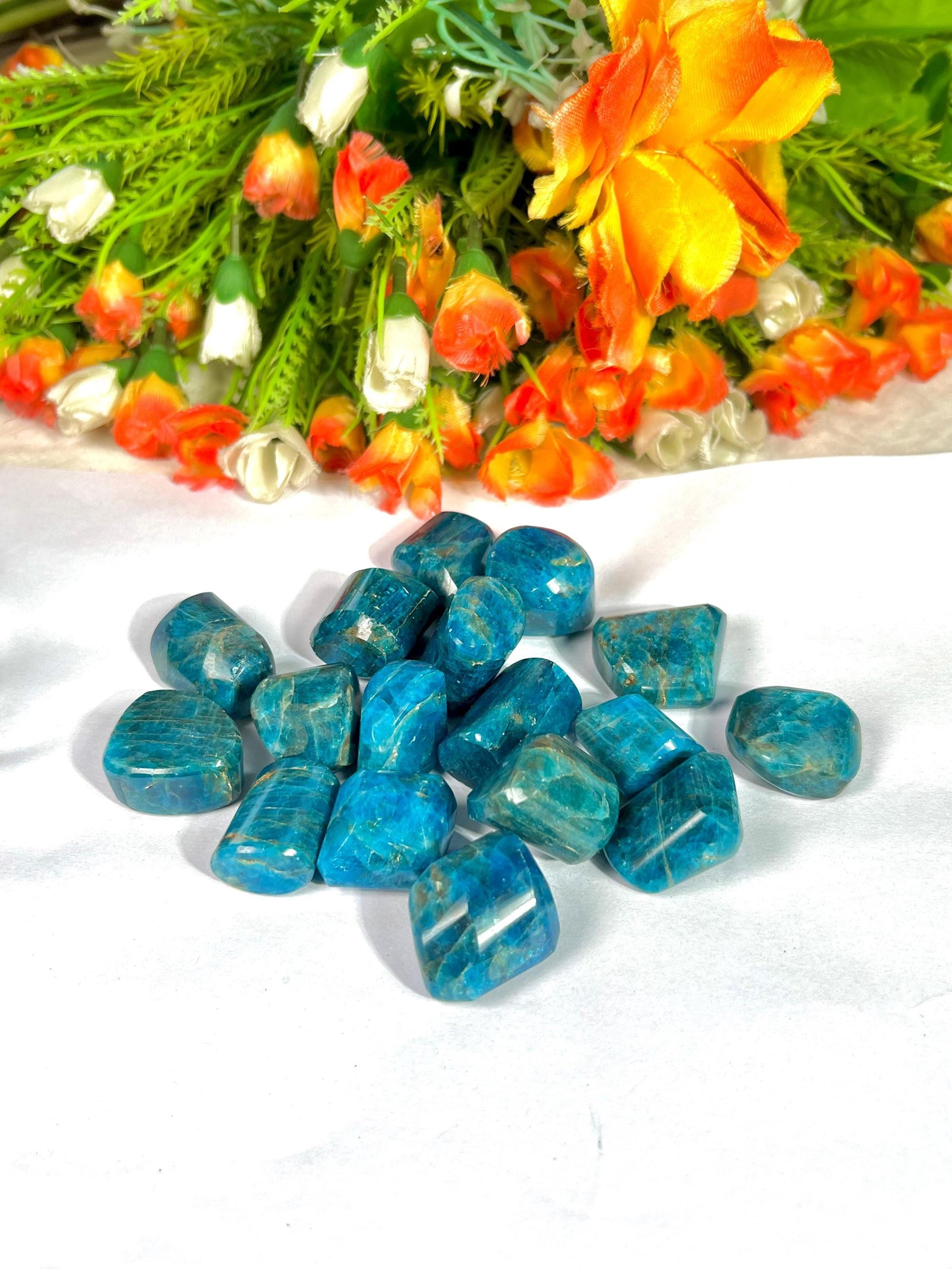 Blue Apatite Stone Tumbled Stone-Spiritual Stone- Healing Crystals in pack sizes of 1,3,5, and 10 Pieces Quality AAAAA +++++