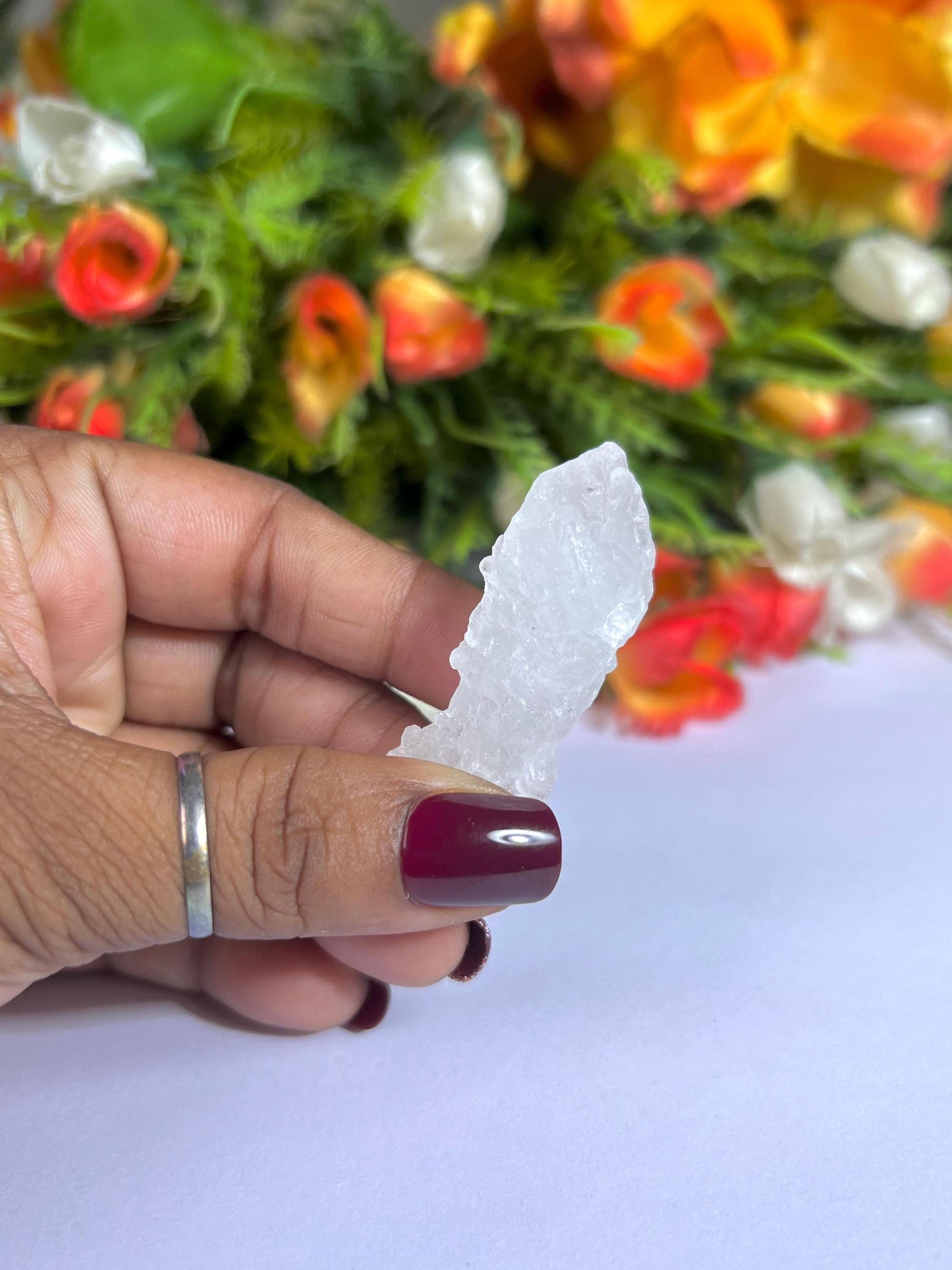 Premium Nirvana Quartz Crystal -Trigonic Quartz - Ice Quartz - Himalayan Quartz-Natural Rough Stone 16 Gram