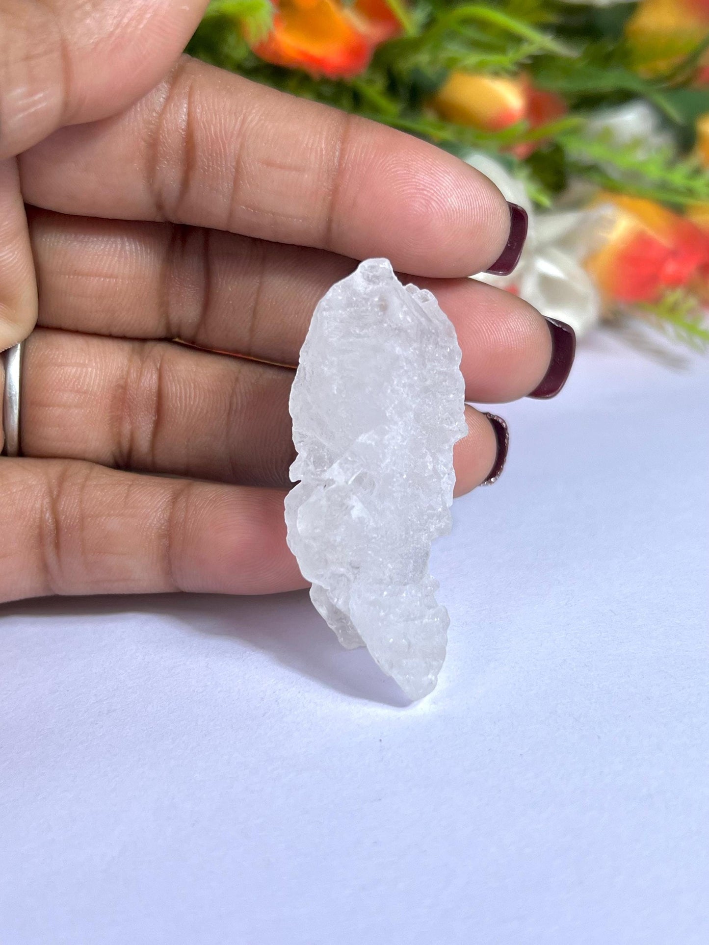 Premium Nirvana Quartz Crystal -Trigonic Quartz - Ice Quartz - Himalayan Quartz-Natural Rough Stone 16 Gram