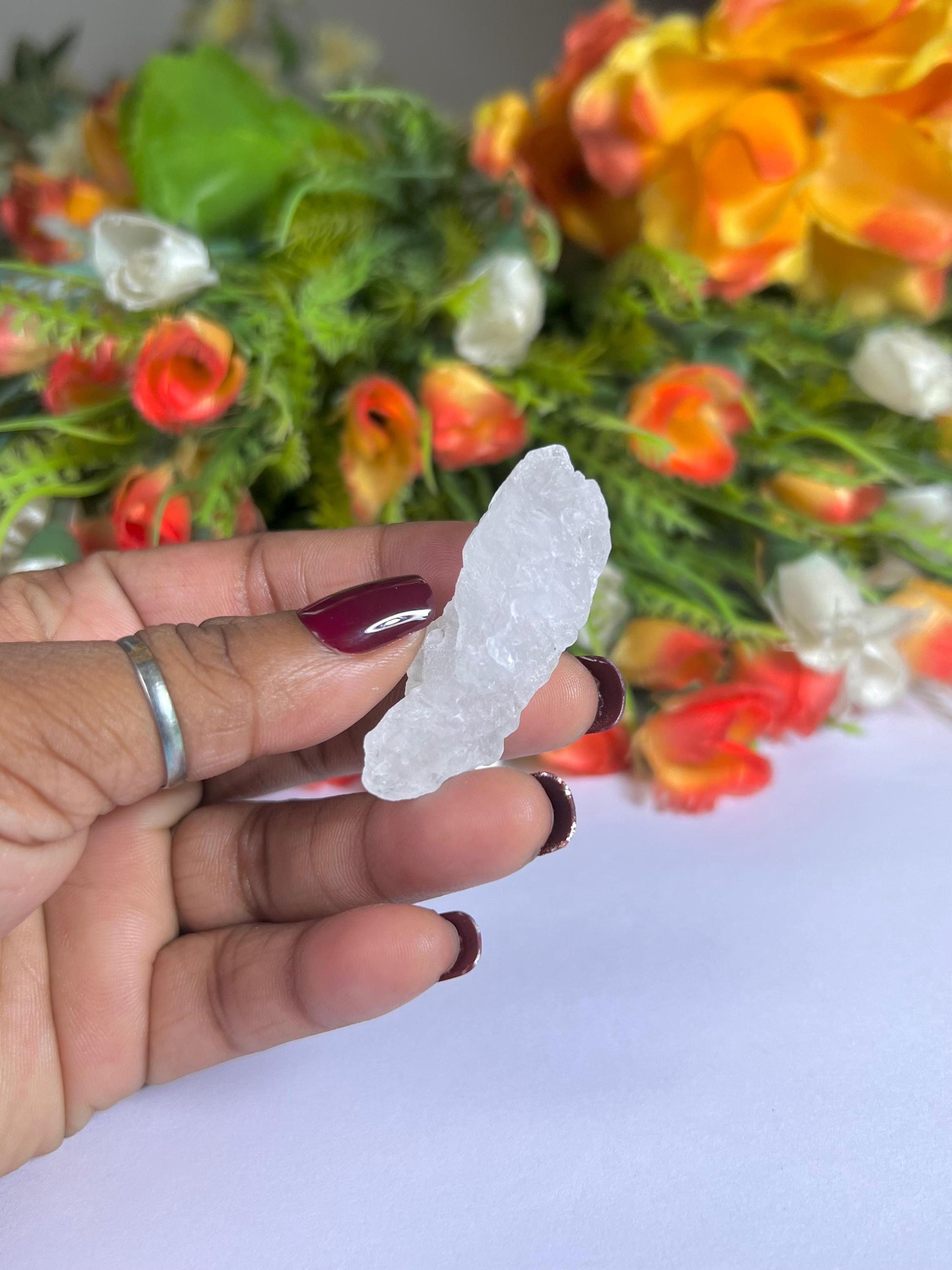 Premium Nirvana Quartz Crystal -Trigonic Quartz - Ice Quartz - Himalayan Quartz-Natural Rough Stone 16 Gram