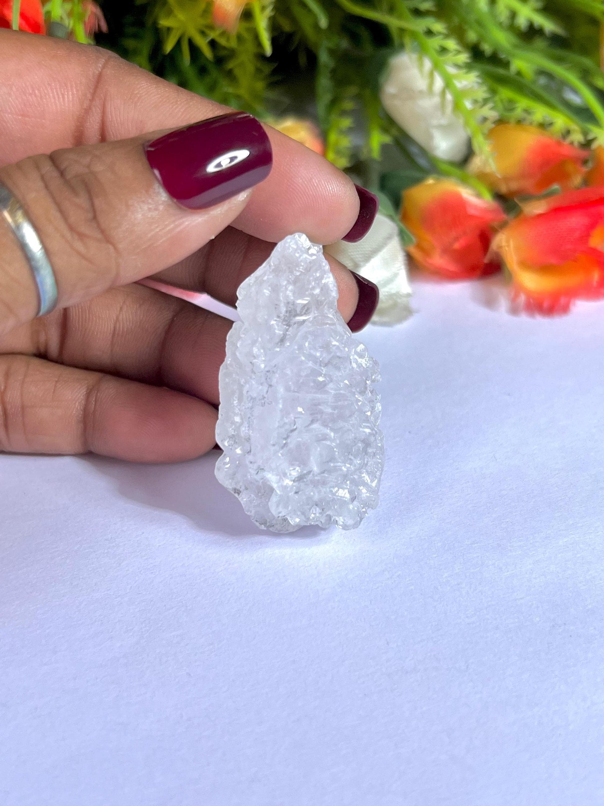 Premium Nirvana Quartz Crystal -Trigonic Quartz - Ice Quartz - Himalayan Quartz-Natural Rough Stone 25 Gram