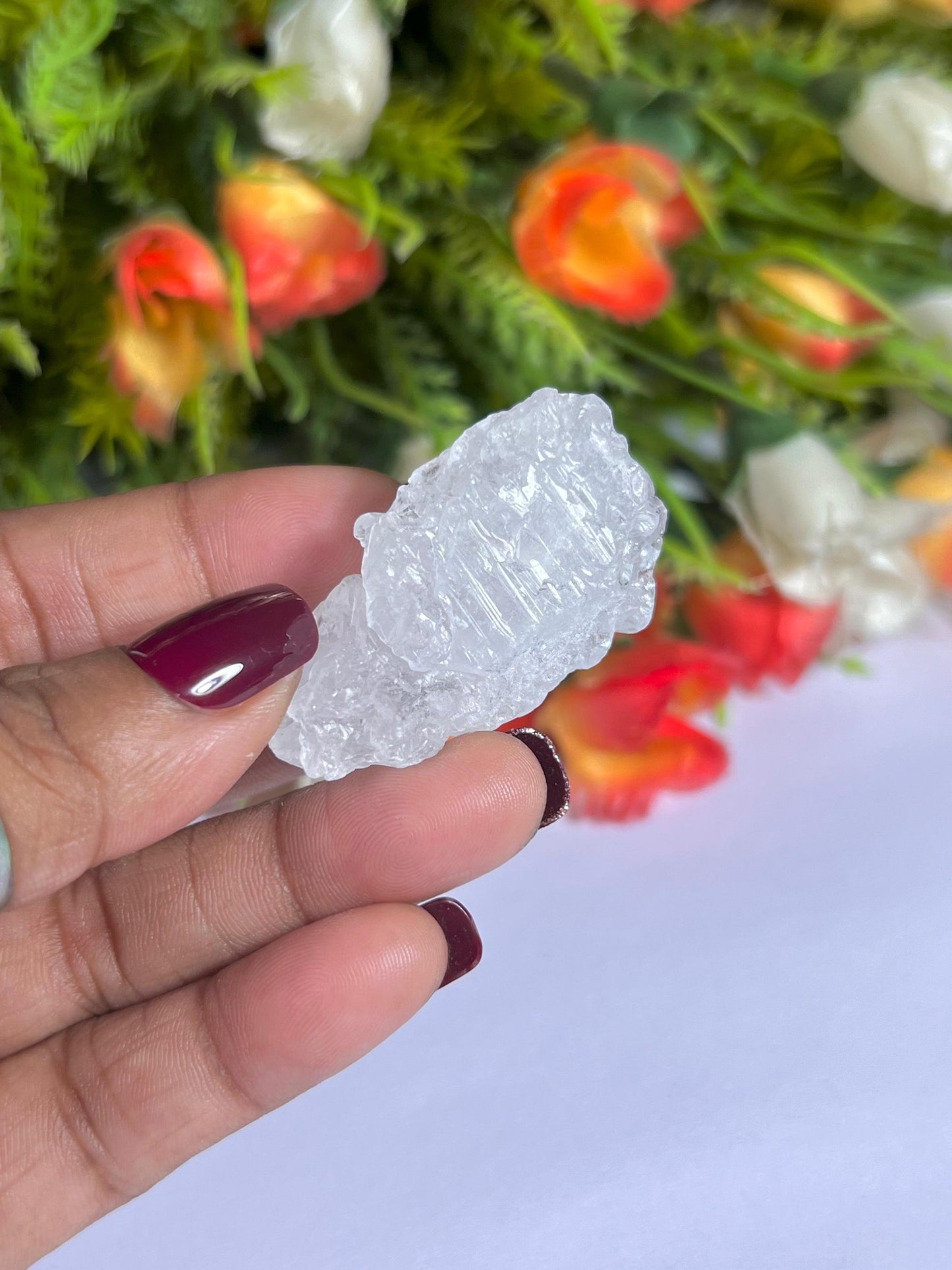Premium Nirvana Quartz Crystal -Trigonic Quartz - Ice Quartz - Himalayan Quartz-Natural Rough Stone 25 Gram