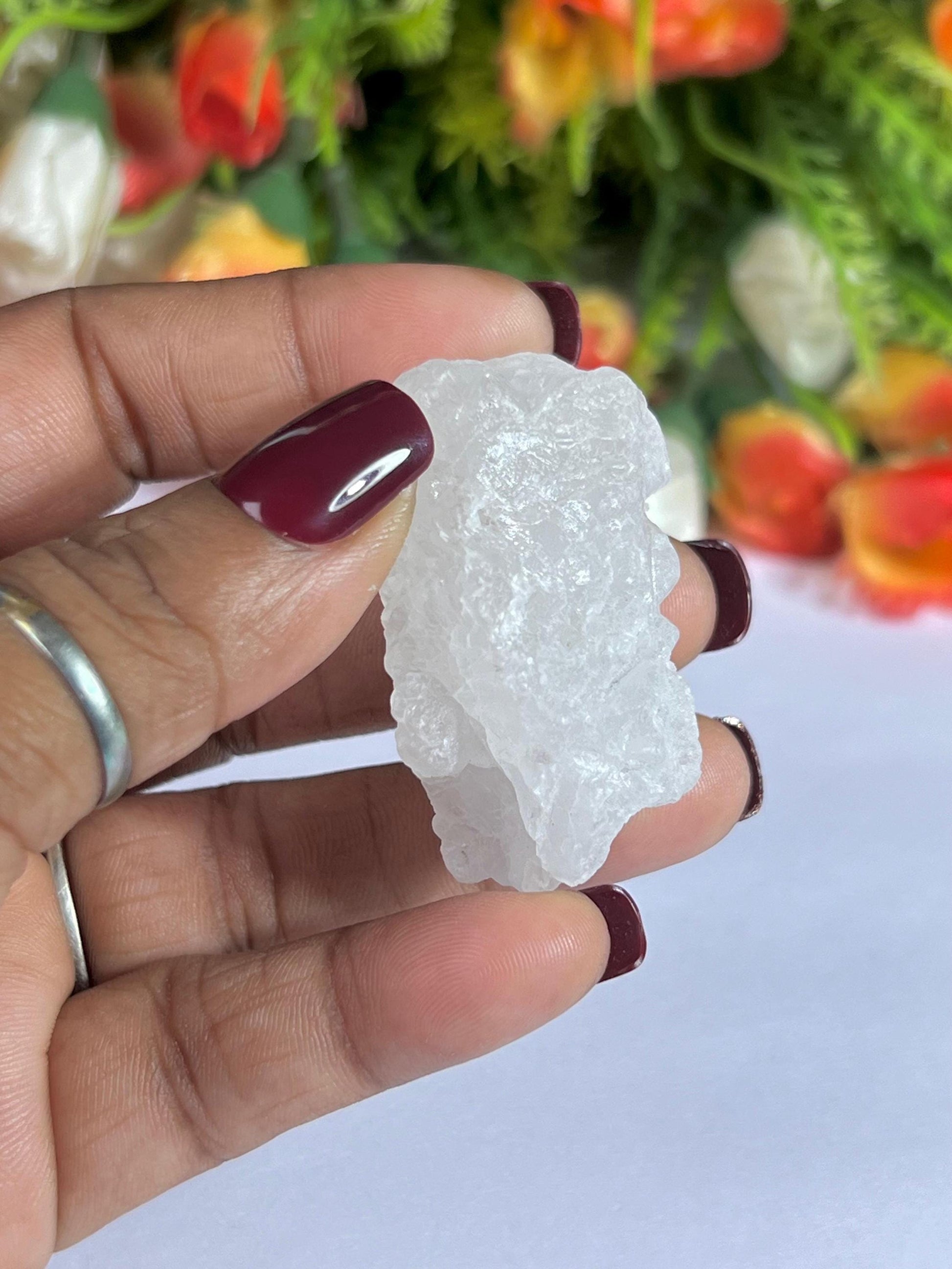Premium Nirvana Quartz Crystal -Trigonic Quartz - Ice Quartz - Himalayan Quartz-Natural Rough Stone 32 Gram