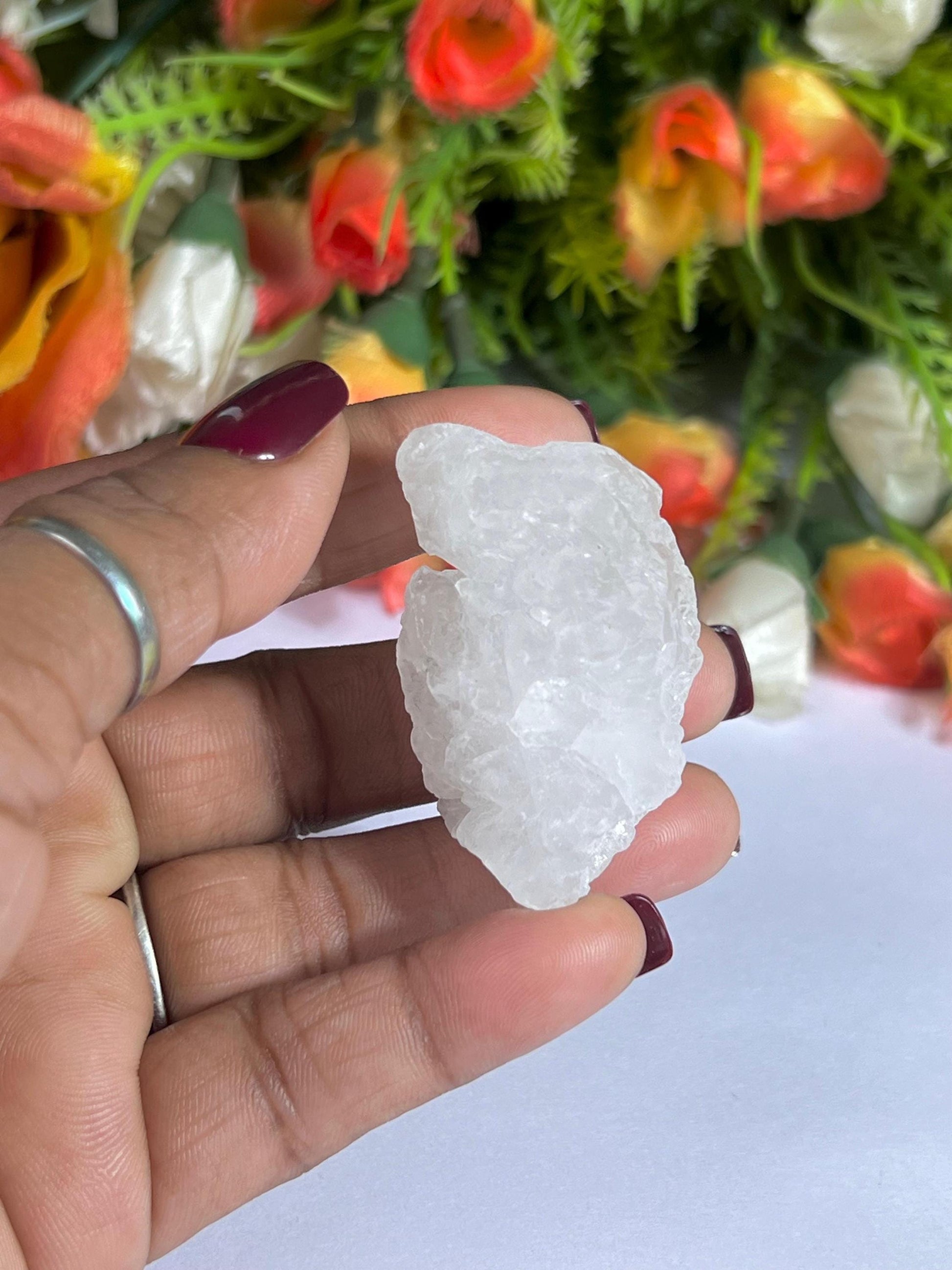 Premium Nirvana Quartz Crystal -Trigonic Quartz - Ice Quartz - Himalayan Quartz-Natural Rough Stone 32 Gram