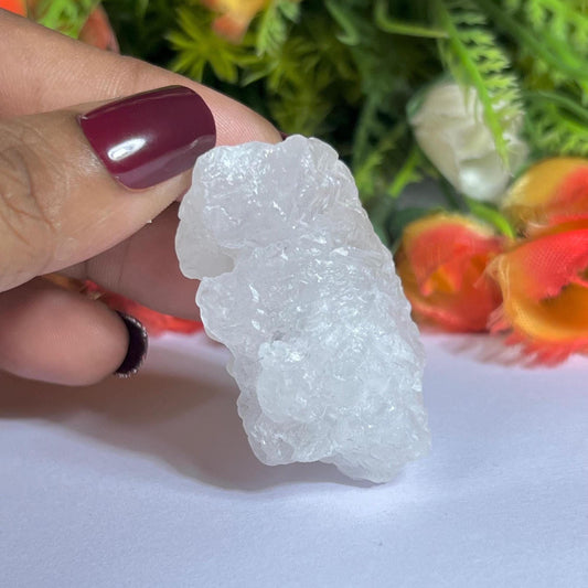 Premium Nirvana Quartz Crystal -Trigonic Quartz - Ice Quartz - Himalayan Quartz-Natural Rough Stone 32 Gram