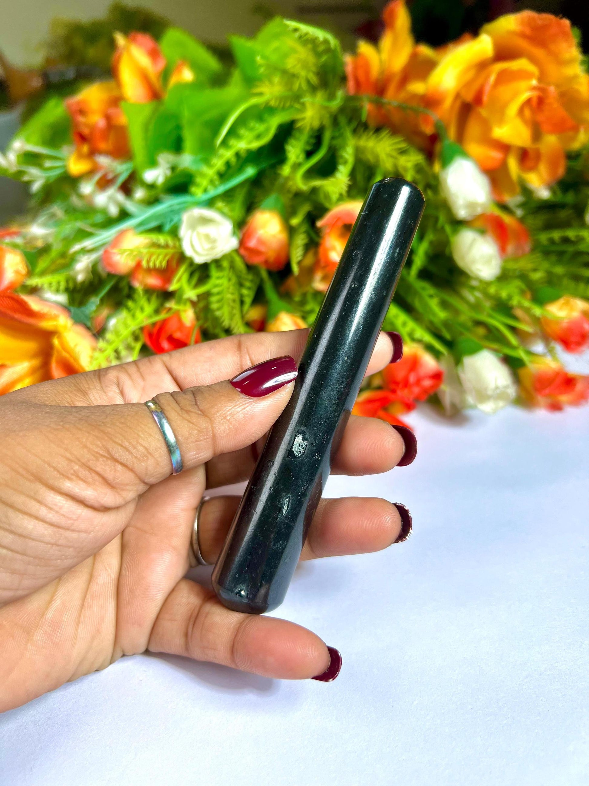 Black Tourmaline Crystal Stone Massager Wand AAAA ++++