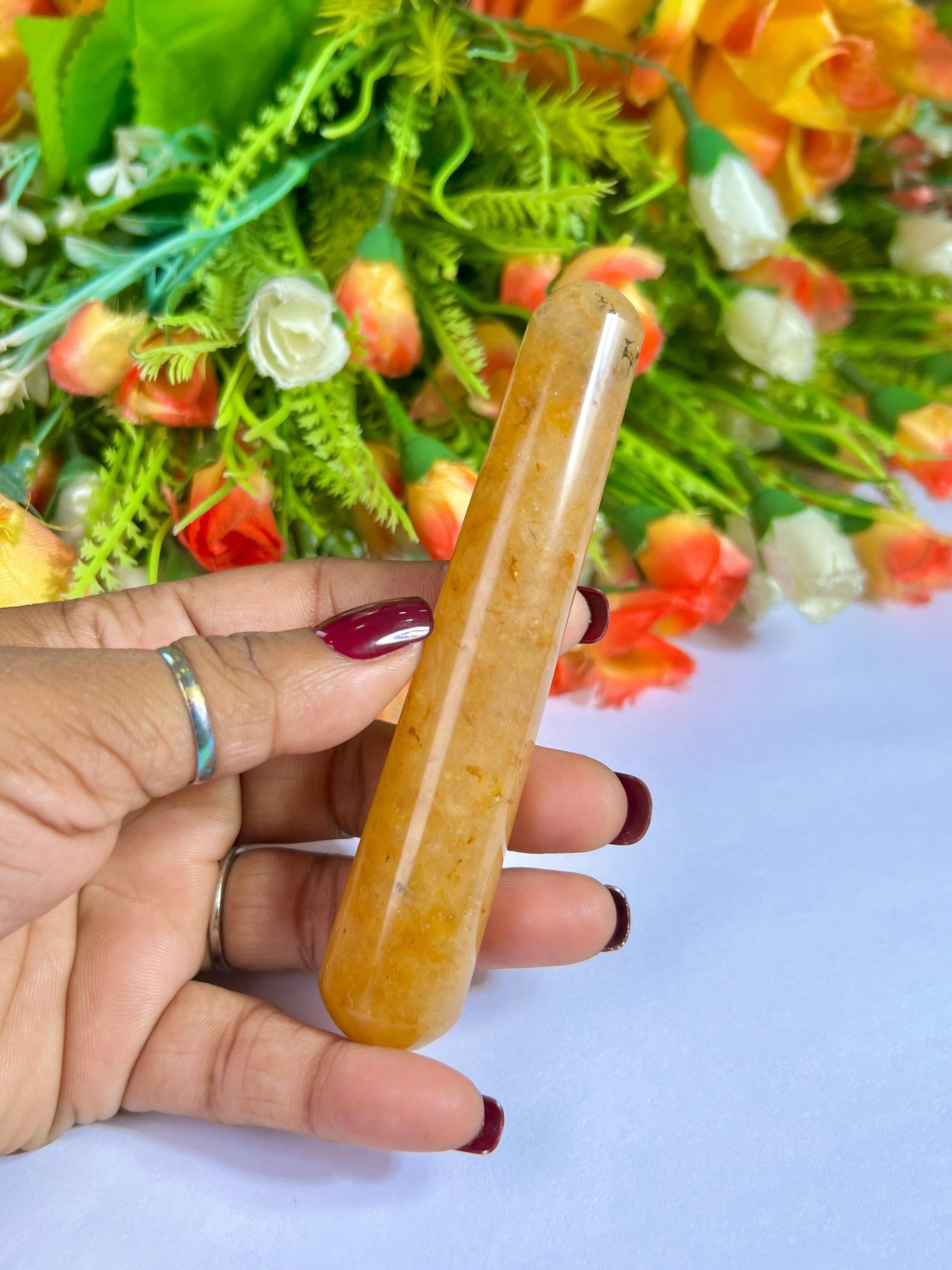 Golden Healer Quartz Crystal Stone Massager Wand AAAA ++++