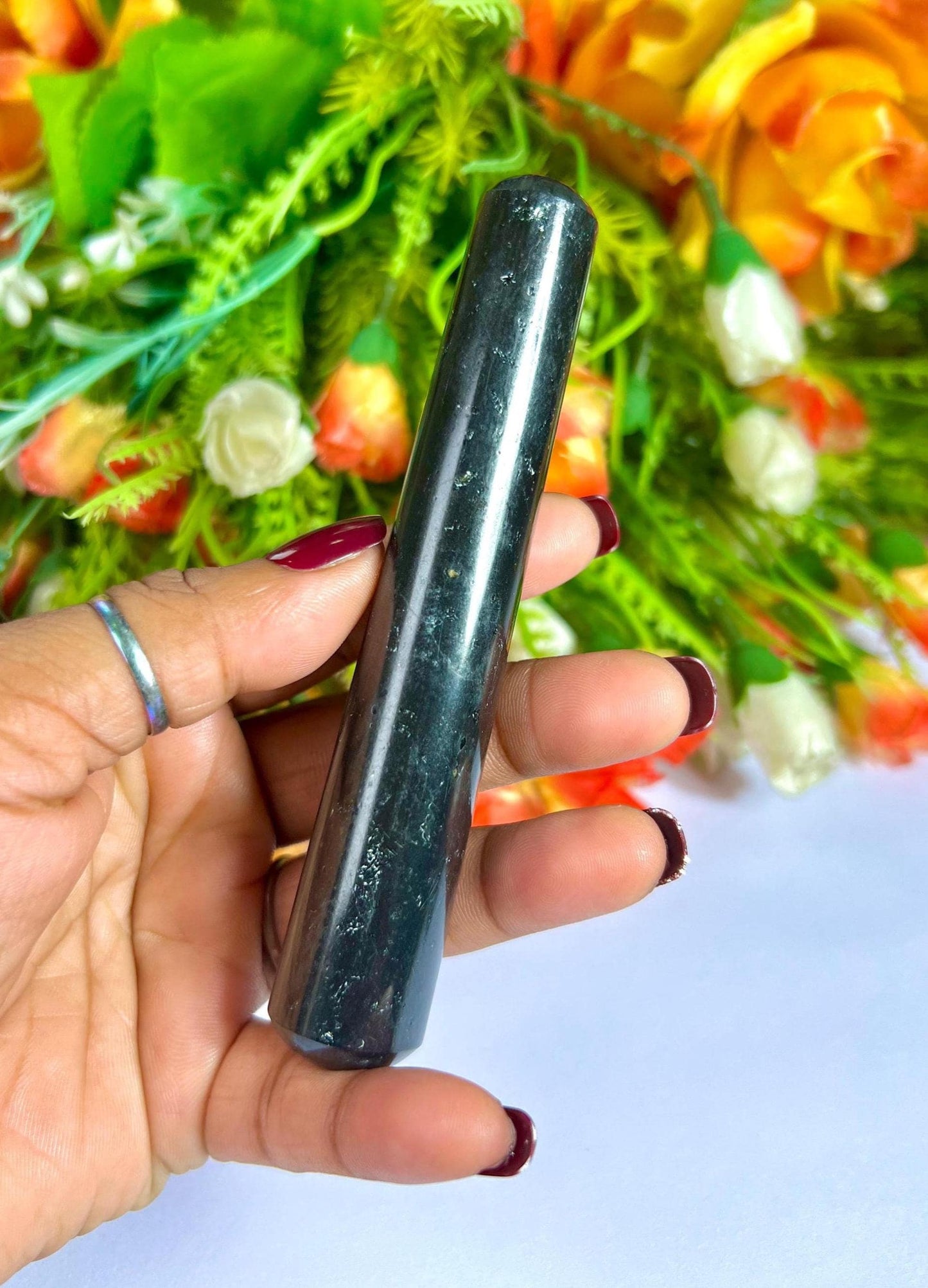 Black Tourmaline Crystal Stone Massager Wand AAAA ++++