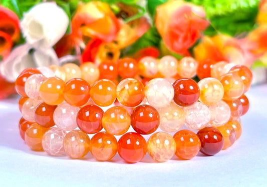 AAA Red Fire Agate Stone Bracelet l Stretchable Bracelet l Unisex Bracelet l 8 MM Bracelet
