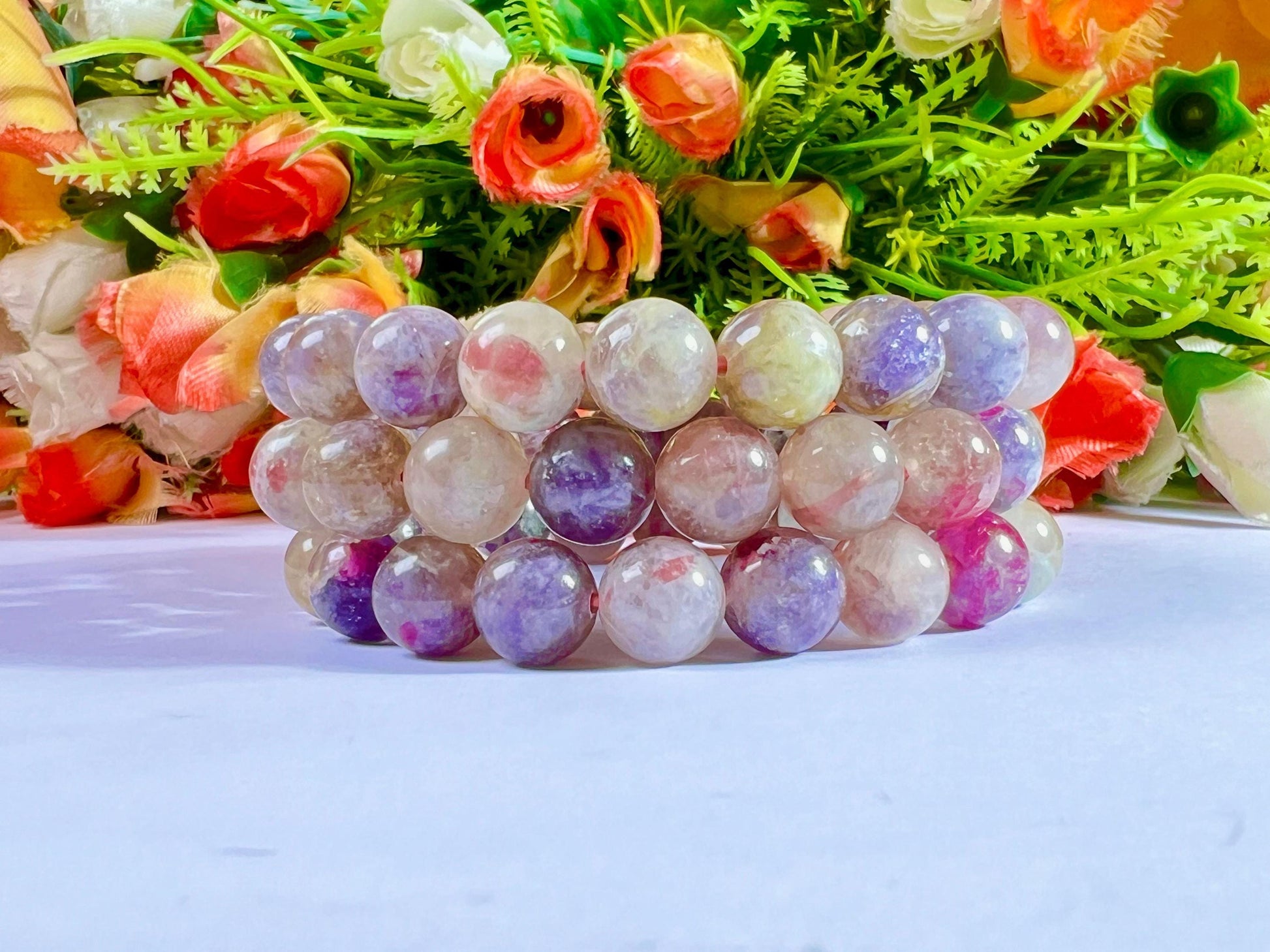 10 MM Unicorn Stone Bracelet l Stretchable Bracelet l Unisex Bracelet