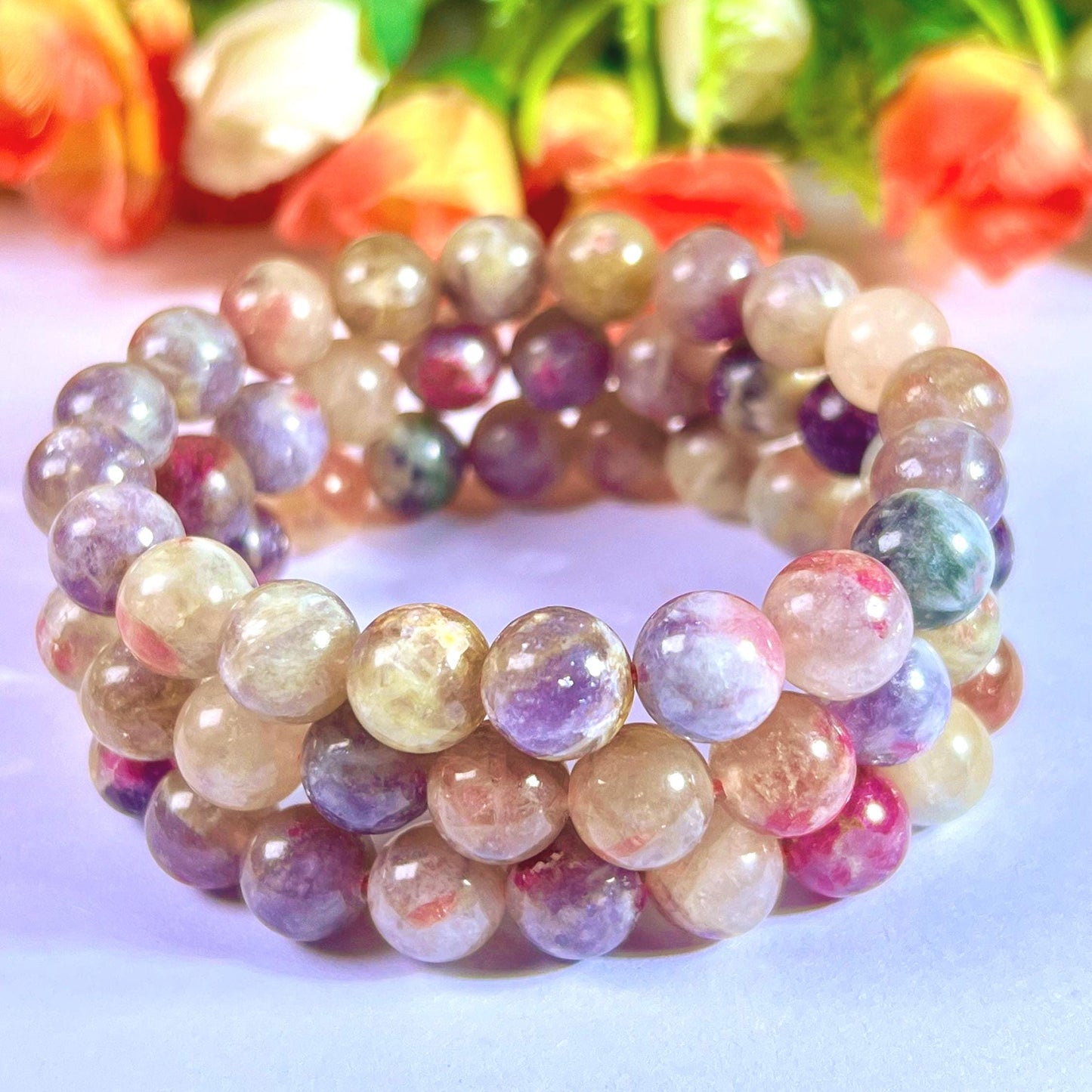 10 MM Unicorn Stone Bracelet l Stretchable Bracelet l Unisex Bracelet