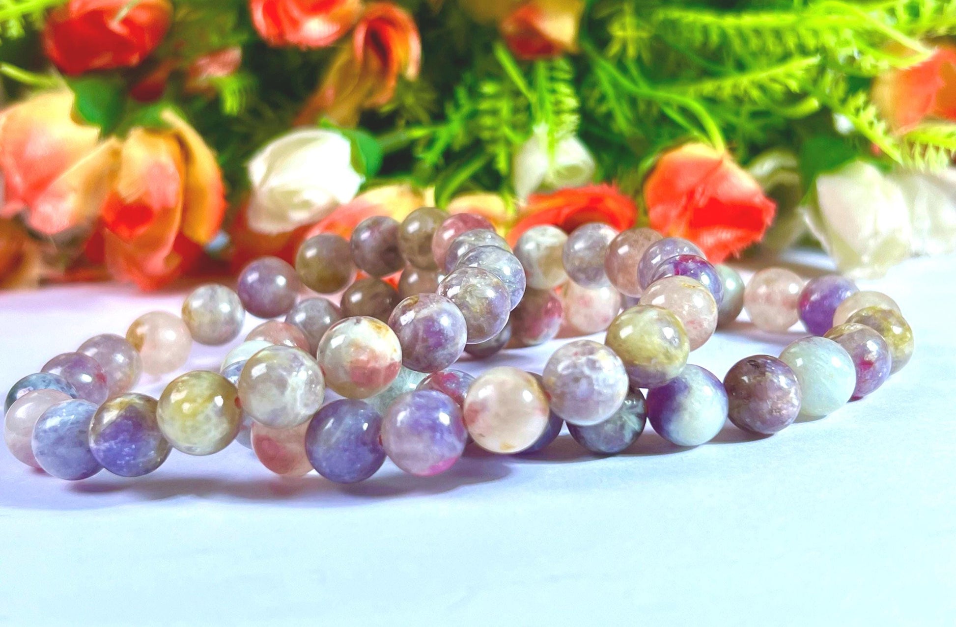 10 MM Unicorn Stone Bracelet l Stretchable Bracelet l Unisex Bracelet