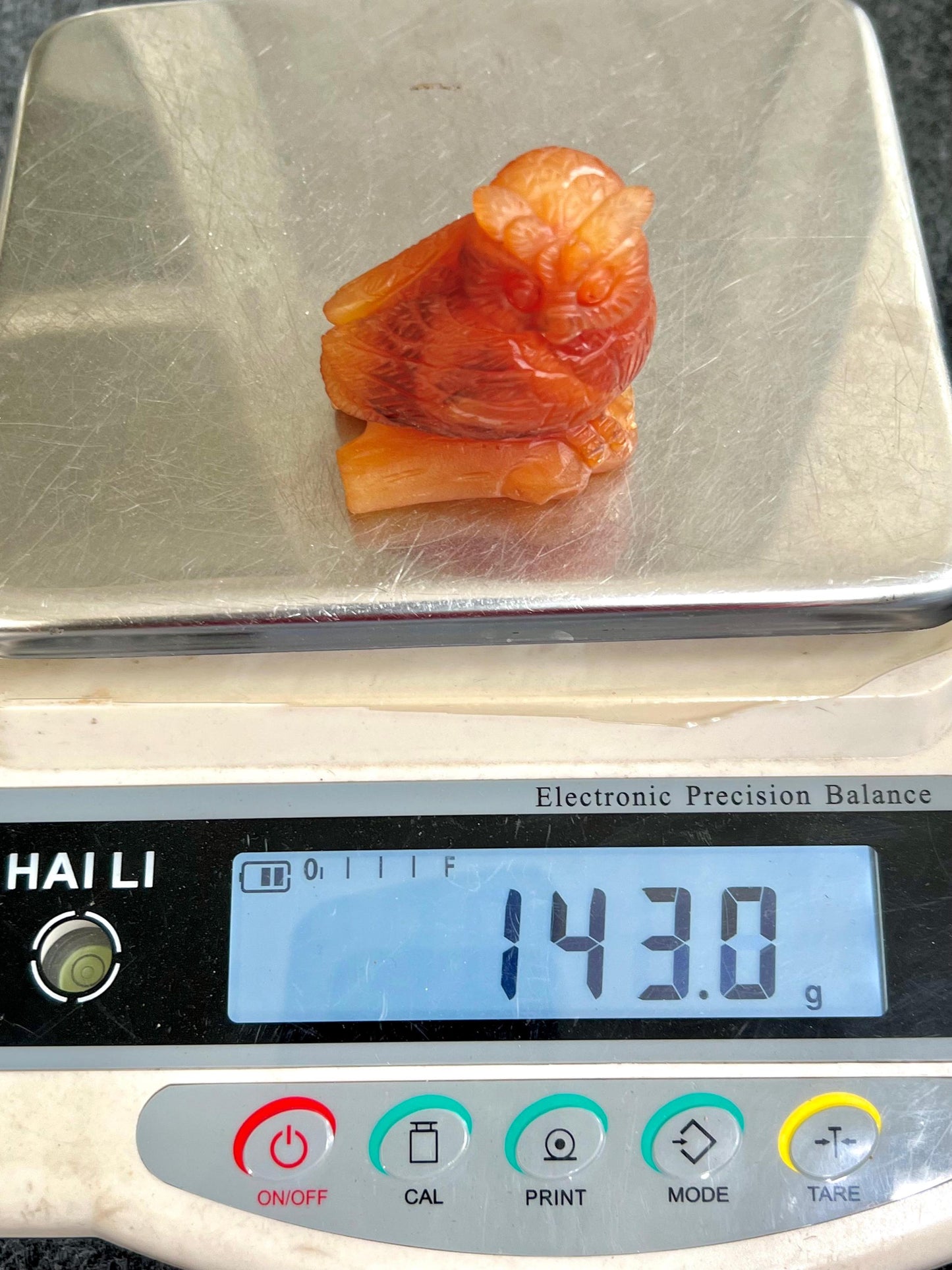 Beautiful Carnelian Stone Carving Owl Bird - Healing Crystal - Home Decoration - Reiki Healing - Gift for All 143 Gram
