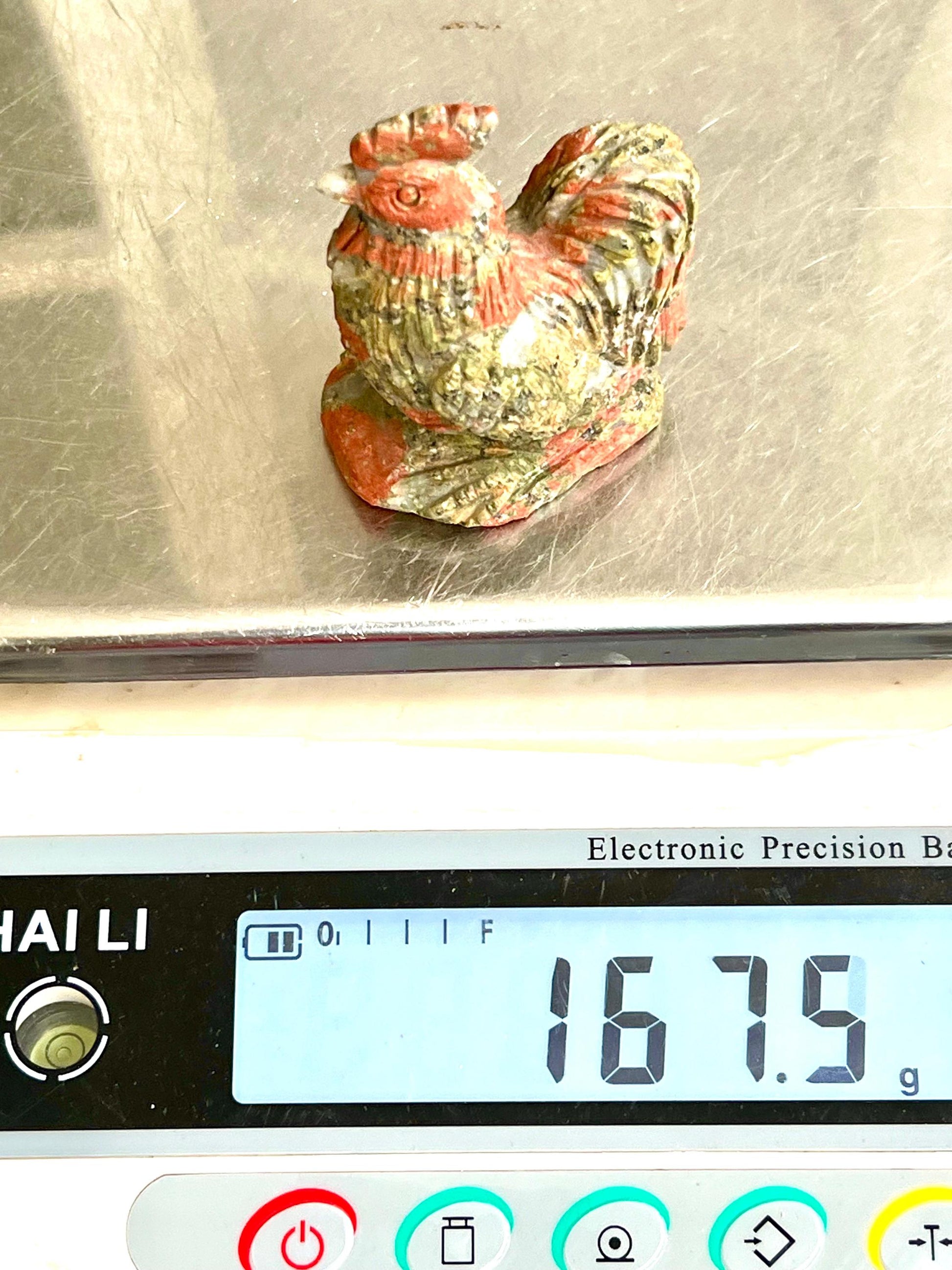 Beautiful Unakite Stone Carving Rooster Bird - Healing Crystal - Home Decoration - Reiki Healing - Gift for All 167 Gram