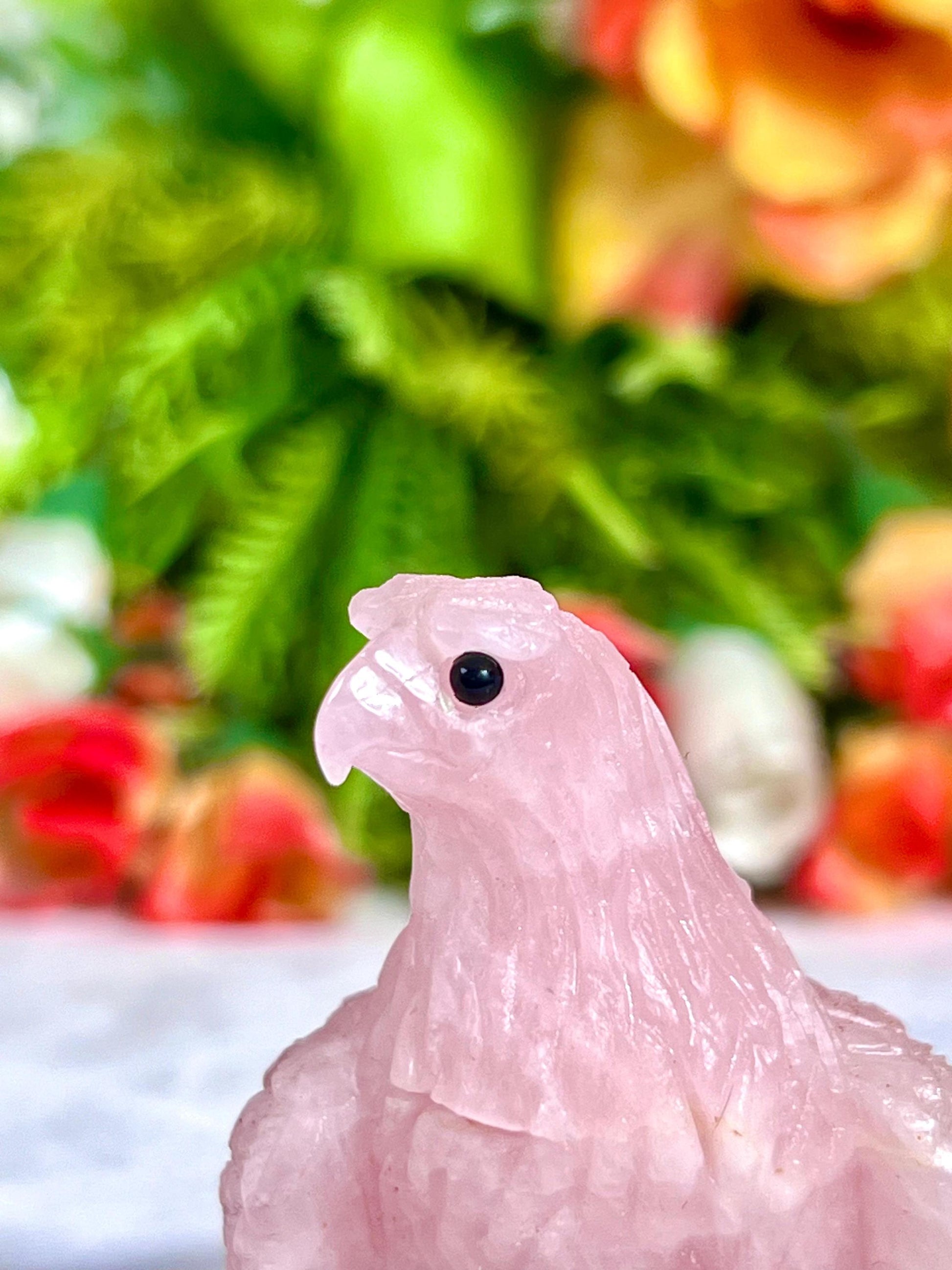 Beautiful Rose Quartz Stone Carving Pigeon Bird - Healing Crystal - Home Decoration - Reiki Healing - Gift for All 101 Gram
