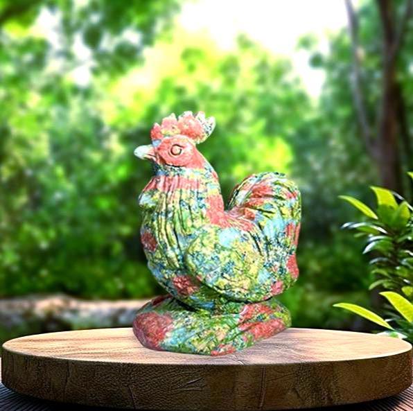 Beautiful Unakite Stone Carving Rooster Bird - Healing Crystal - Home Decoration - Reiki Healing - Gift for All 167 Gram