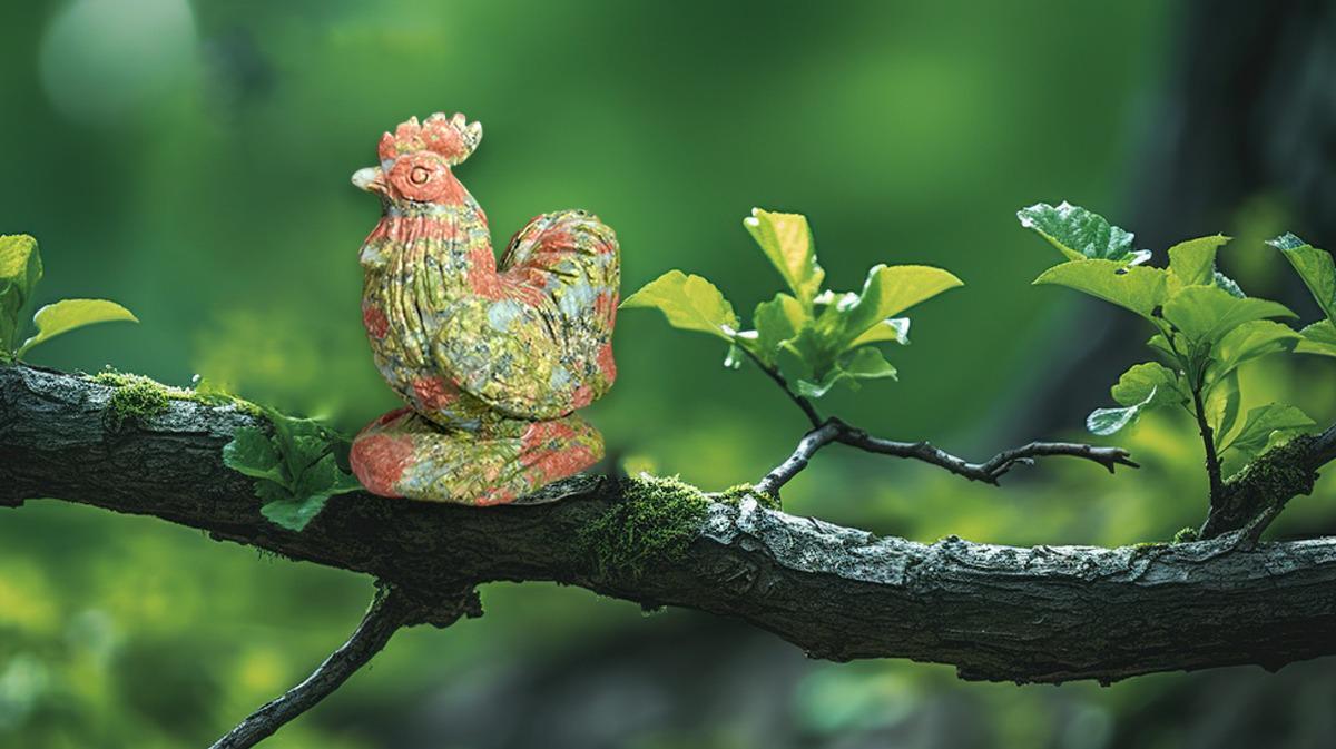 Beautiful Unakite Stone Carving Rooster Bird - Healing Crystal - Home Decoration - Reiki Healing - Gift for All 167 Gram