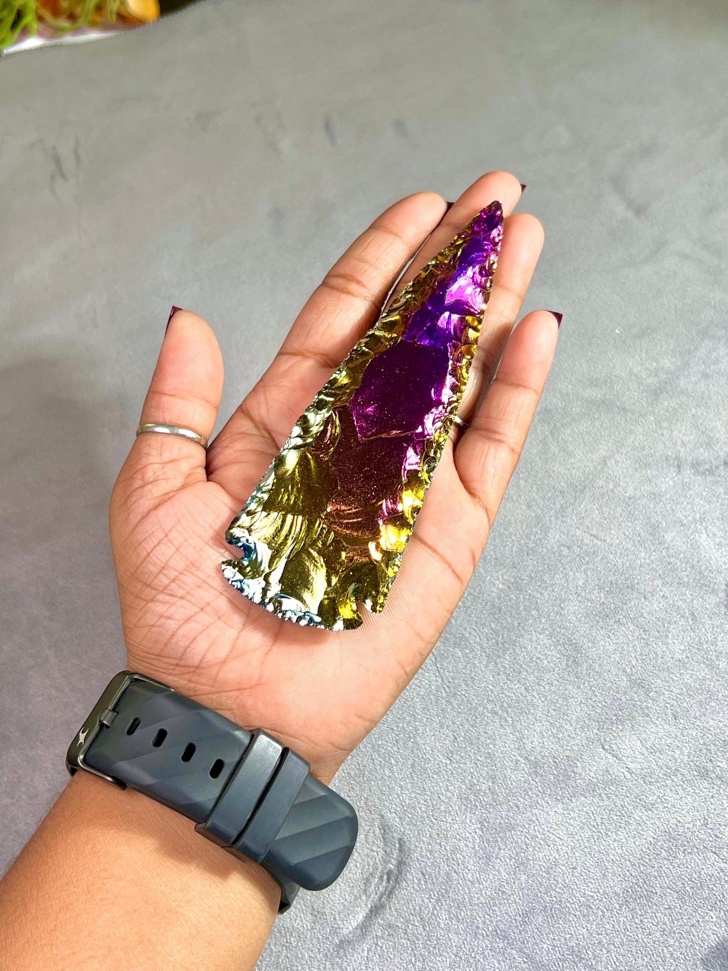 Titanium Aura Quartz Stone Crystal Arrowhead Craft Supplies Jewelry Making Natural Arrow Head Crystal 1" to 10"