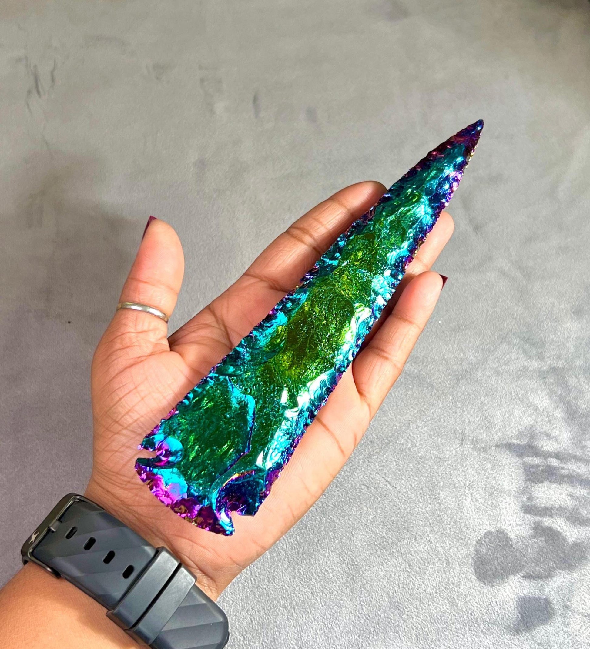 Titanium Aura Quartz Stone Crystal Arrowhead Craft Supplies Jewelry Making Natural Arrow Head Crystal 1" to 10"