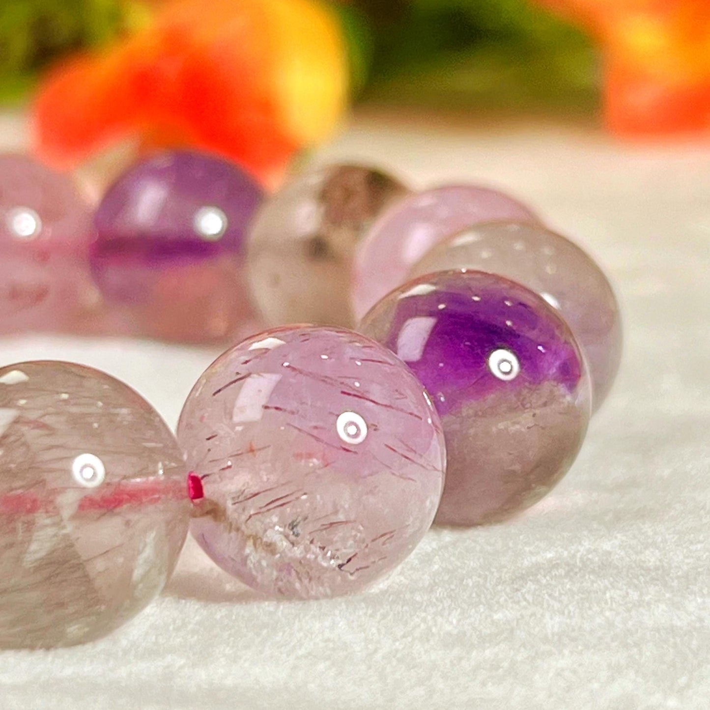 13 MM Super Seven Melody Stone Bracelet l Stretchable Bracelet l Unisex Bracelet