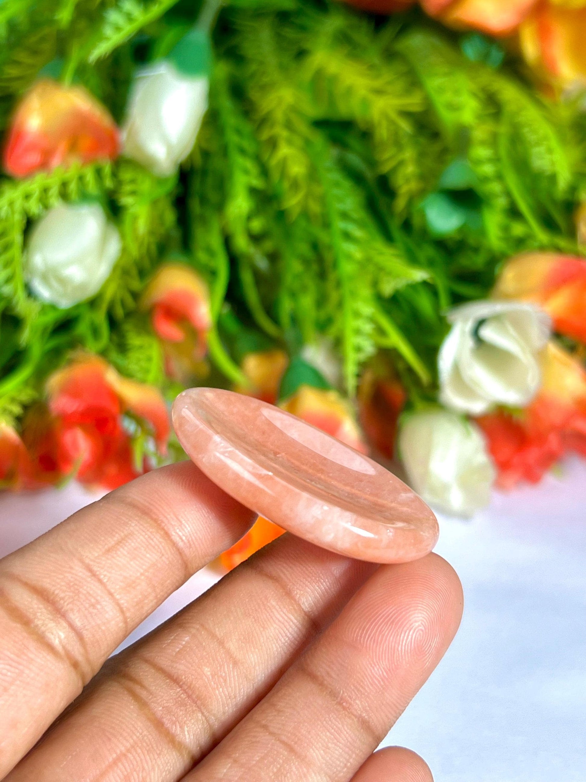 Pink Aventurine Stone Worry Stone – Crystal Worry Stone – Pocket Stone – Healing Crystal - 4cmx3cm Thumb Stone One (1) Piece