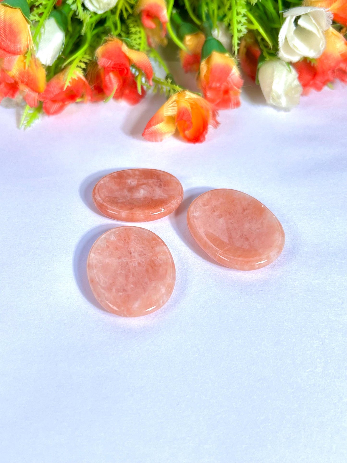 Pink Aventurine Stone Worry Stone – Crystal Worry Stone – Pocket Stone – Healing Crystal - 4cmx3cm Thumb Stone One (1) Piece