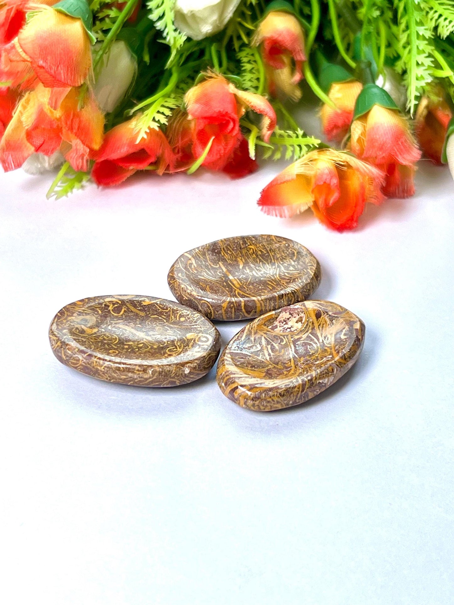 Calligraphy Jasper / Mariyam Jasper Stone Worry Stone – Pocket Stone – Healing Crystal - 4cmx3cm Thumb Stone One (1) Piece