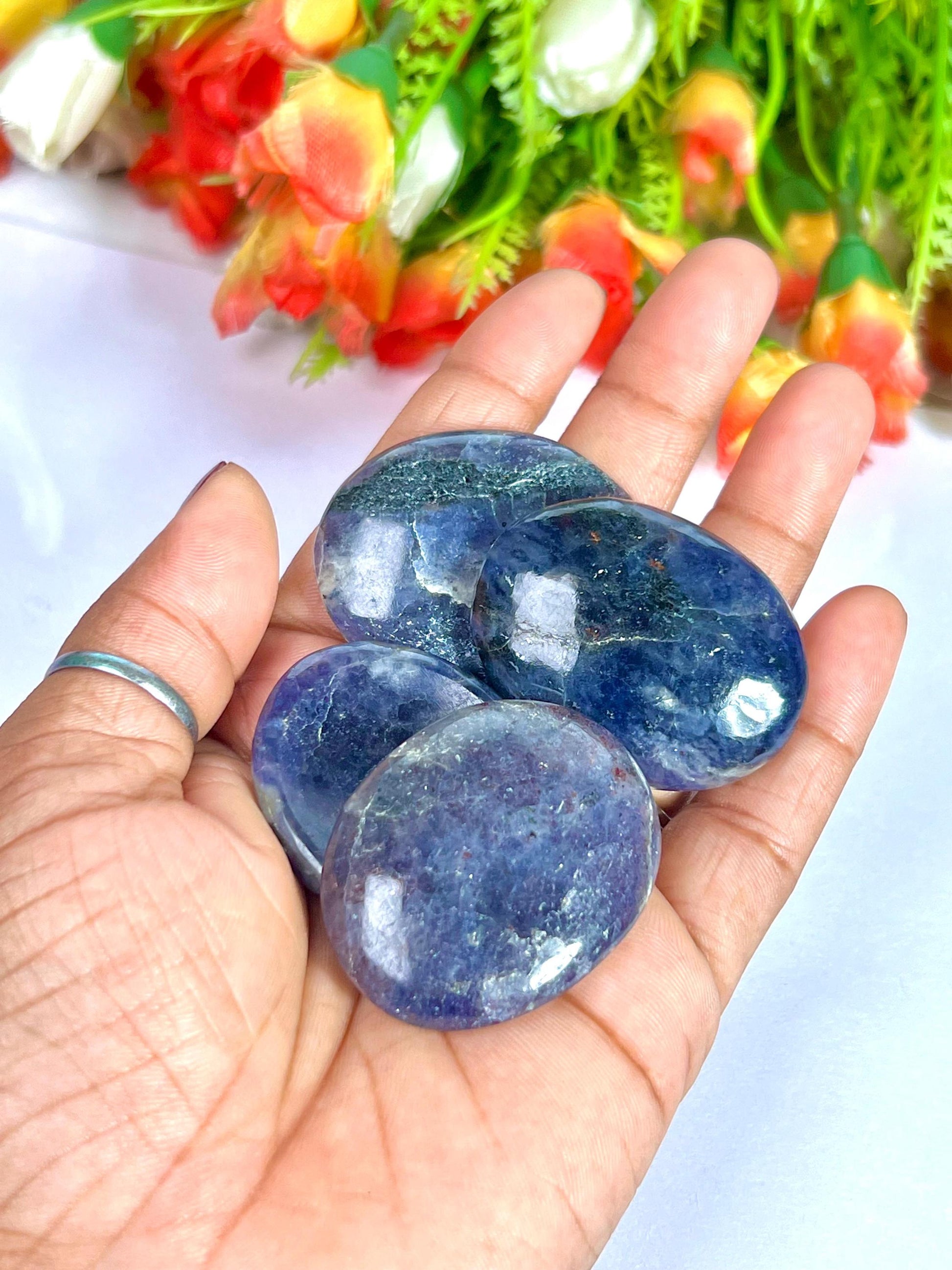 Iolite Stone Worry Stone – Crystal Worry Stone – Pocket Stone – Healing Crystal - 4cmx3cm Thumb Stone One (1) Piece