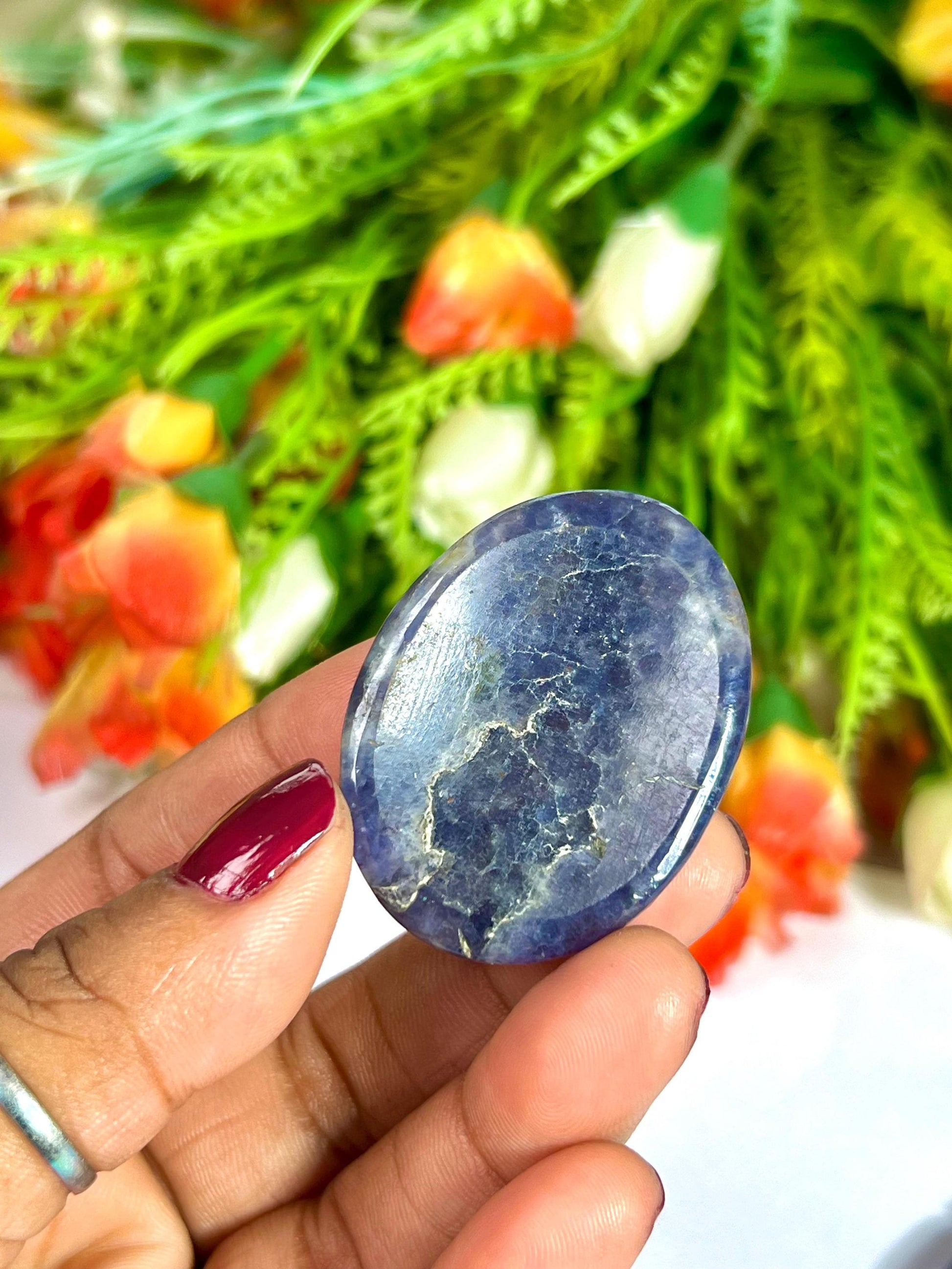 Iolite Stone Worry Stone – Crystal Worry Stone – Pocket Stone – Healing Crystal - 4cmx3cm Thumb Stone One (1) Piece