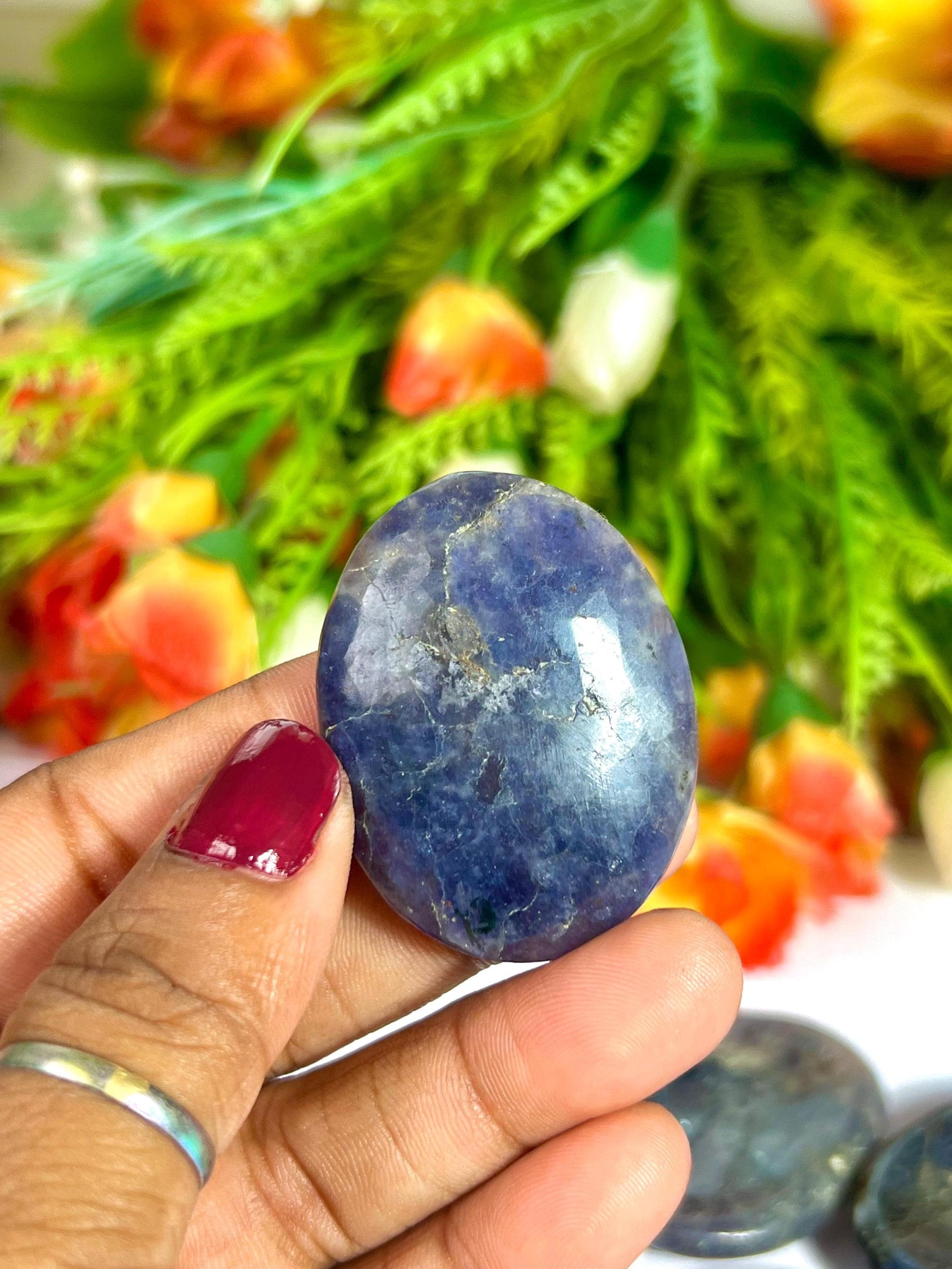 Iolite Stone Worry Stone – Crystal Worry Stone – Pocket Stone – Healing Crystal - 4cmx3cm Thumb Stone One (1) Piece