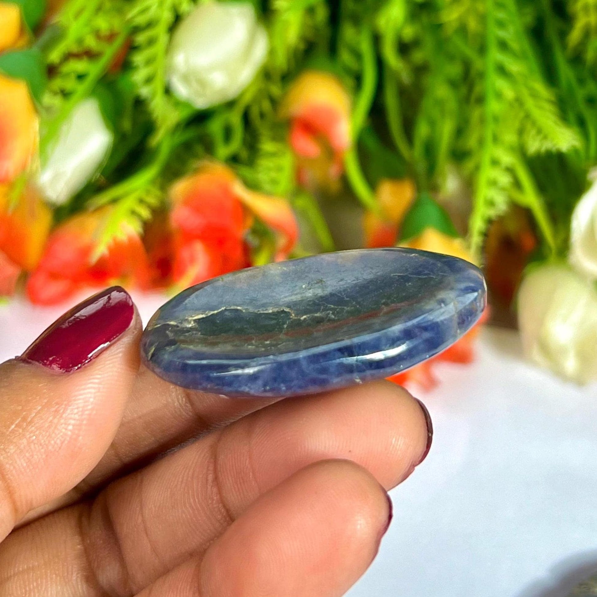 Iolite Stone Worry Stone – Crystal Worry Stone – Pocket Stone – Healing Crystal - 4cmx3cm Thumb Stone One (1) Piece