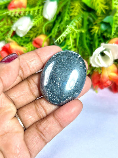 Hematite Stone Worry Stone – Crystal Worry Stone – Pocket Stone – Healing Crystal - 4cmx3cm Thumb Stone One (1) Piece