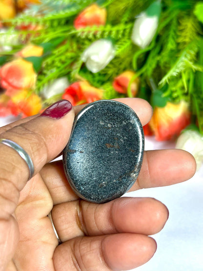 Hematite Stone Worry Stone – Crystal Worry Stone – Pocket Stone – Healing Crystal - 4cmx3cm Thumb Stone One (1) Piece