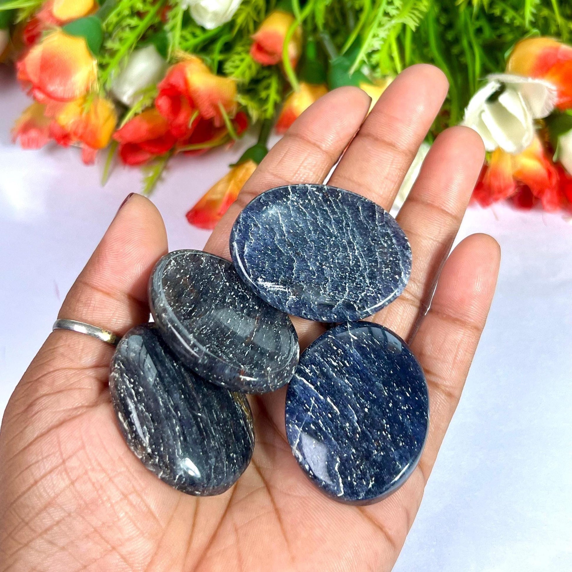 Blue Aventurine Stone Worry Stone – Crystal Worry Stone – Pocket Stone – Healing Crystal - 4cmx3cm Thumb Stone One (1) Piece