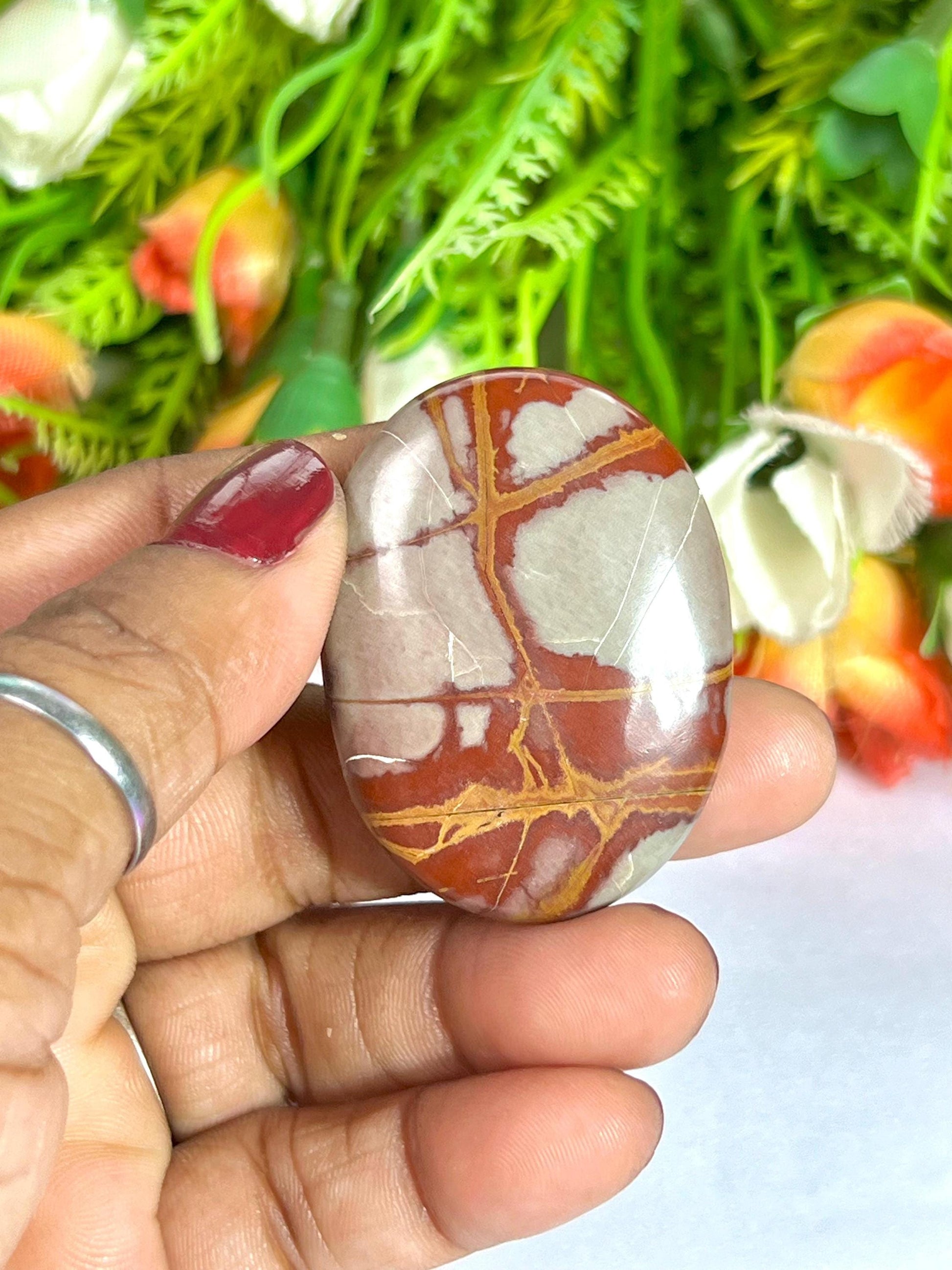 Noreena Jasper Stone Worry Stone – Crystal Worry Stone – Pocket Stone – Healing Crystal - 4cmx3cm Thumb Stone One (1) Piece