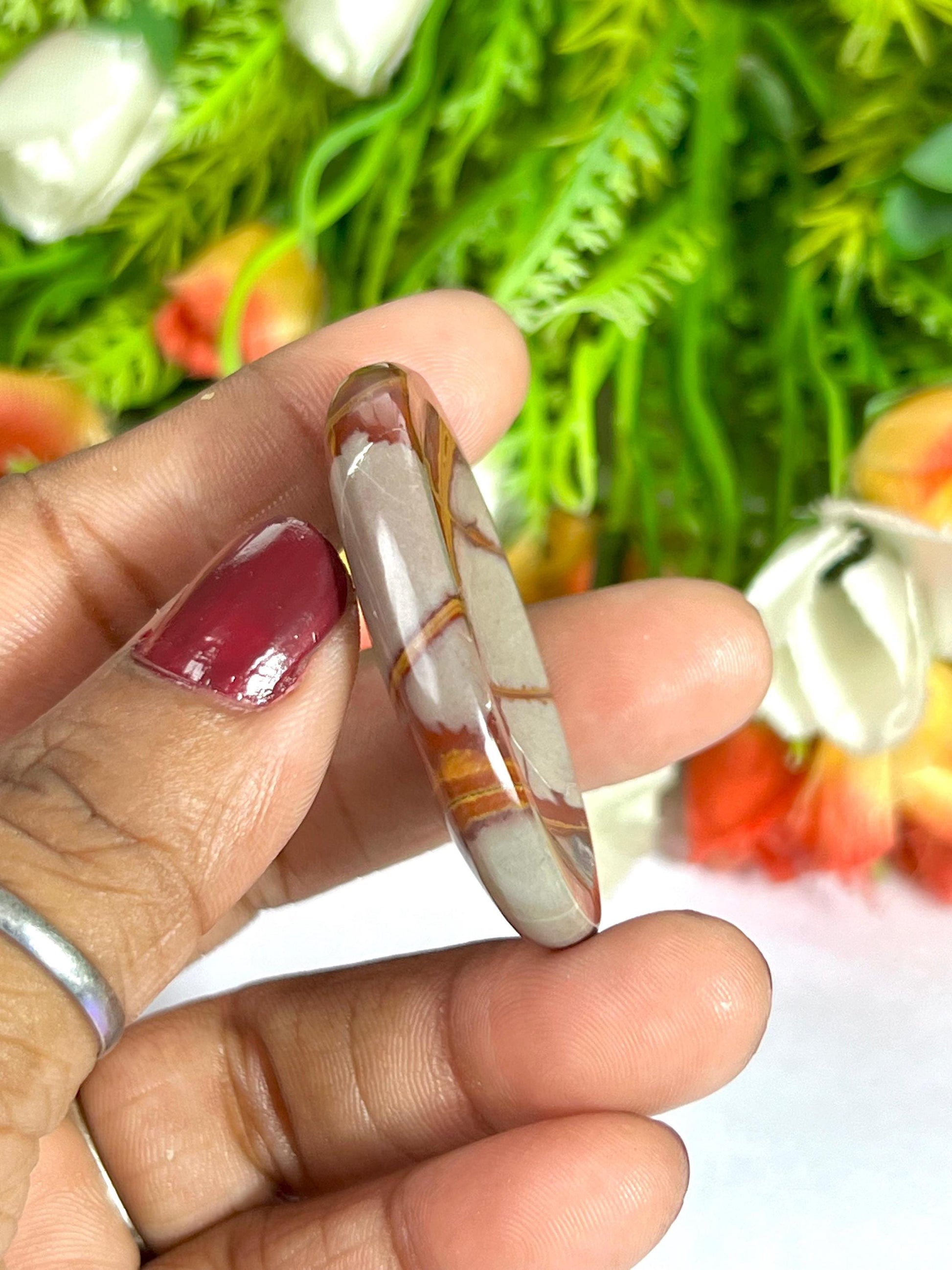 Noreena Jasper Stone Worry Stone – Crystal Worry Stone – Pocket Stone – Healing Crystal - 4cmx3cm Thumb Stone One (1) Piece