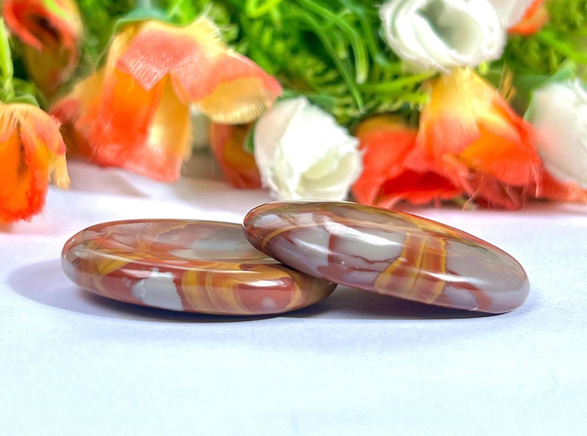 Noreena Jasper Stone Worry Stone – Crystal Worry Stone – Pocket Stone – Healing Crystal - 4cmx3cm Thumb Stone One (1) Piece