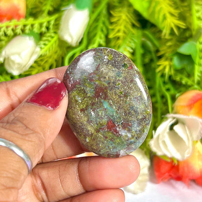 Dragon Blood Stone Worry Stone – Crystal Worry Stone – Pocket Stone – Healing Crystal - 4cmx3cm Thumb Stone One (1) Piece