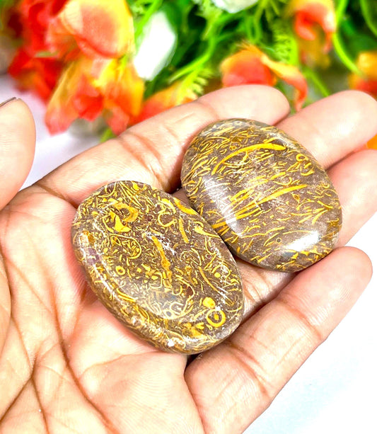 Calligraphy Jasper / Mariyam Jasper Stone Worry Stone – Pocket Stone – Healing Crystal - 4cmx3cm Thumb Stone One (1) Piece