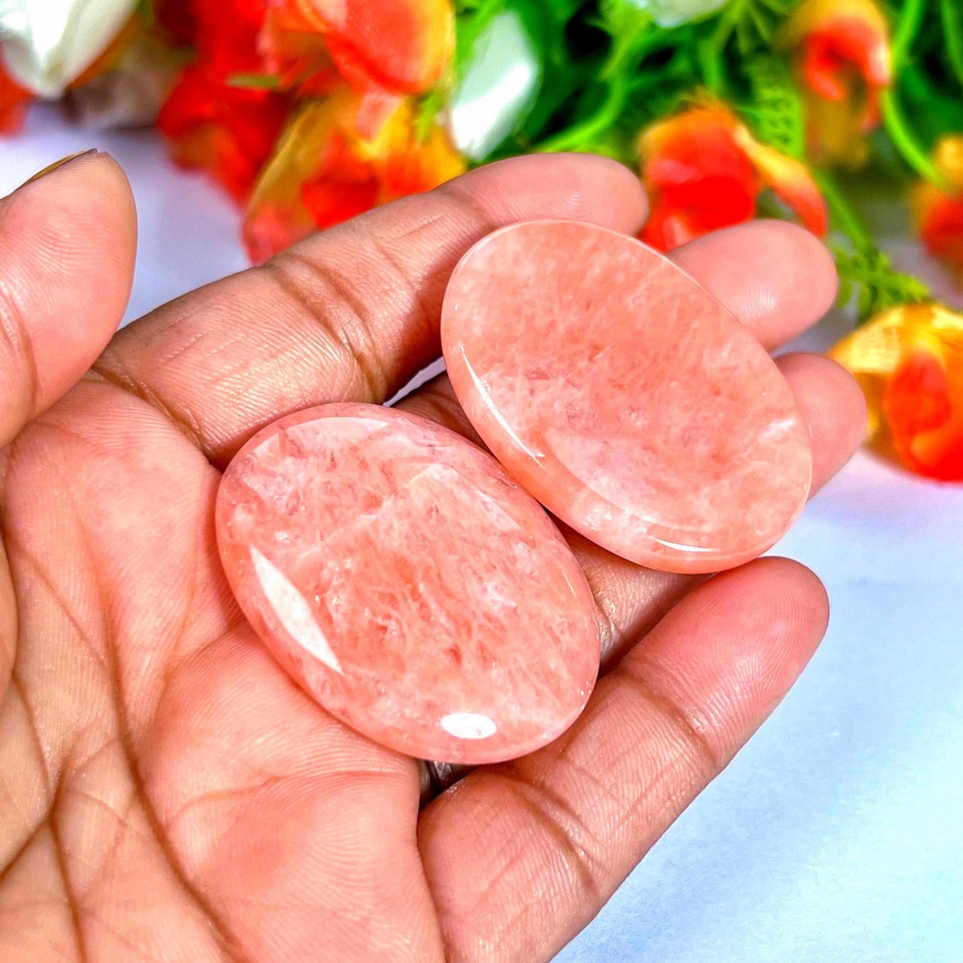 Pink Aventurine Stone Worry Stone – Crystal Worry Stone – Pocket Stone – Healing Crystal - 4cmx3cm Thumb Stone One (1) Piece