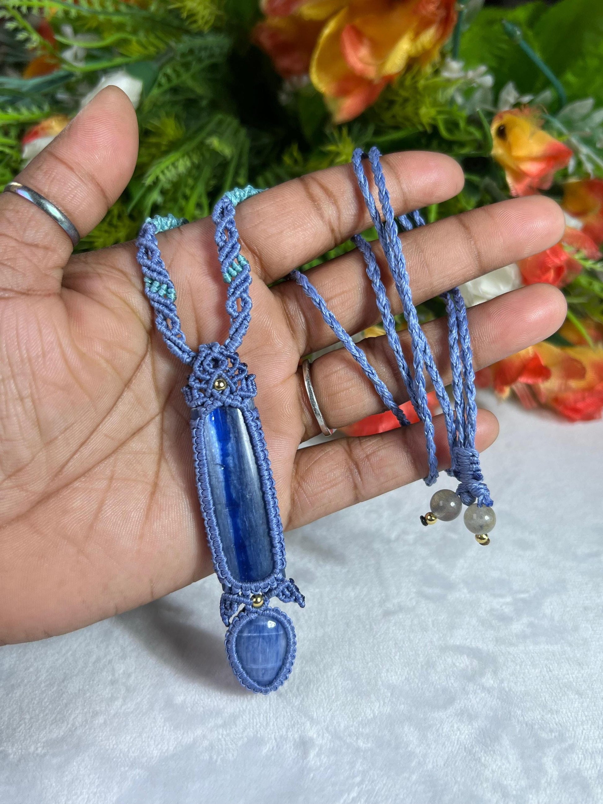 Beautiful Blue Kyanite Stone Necklace