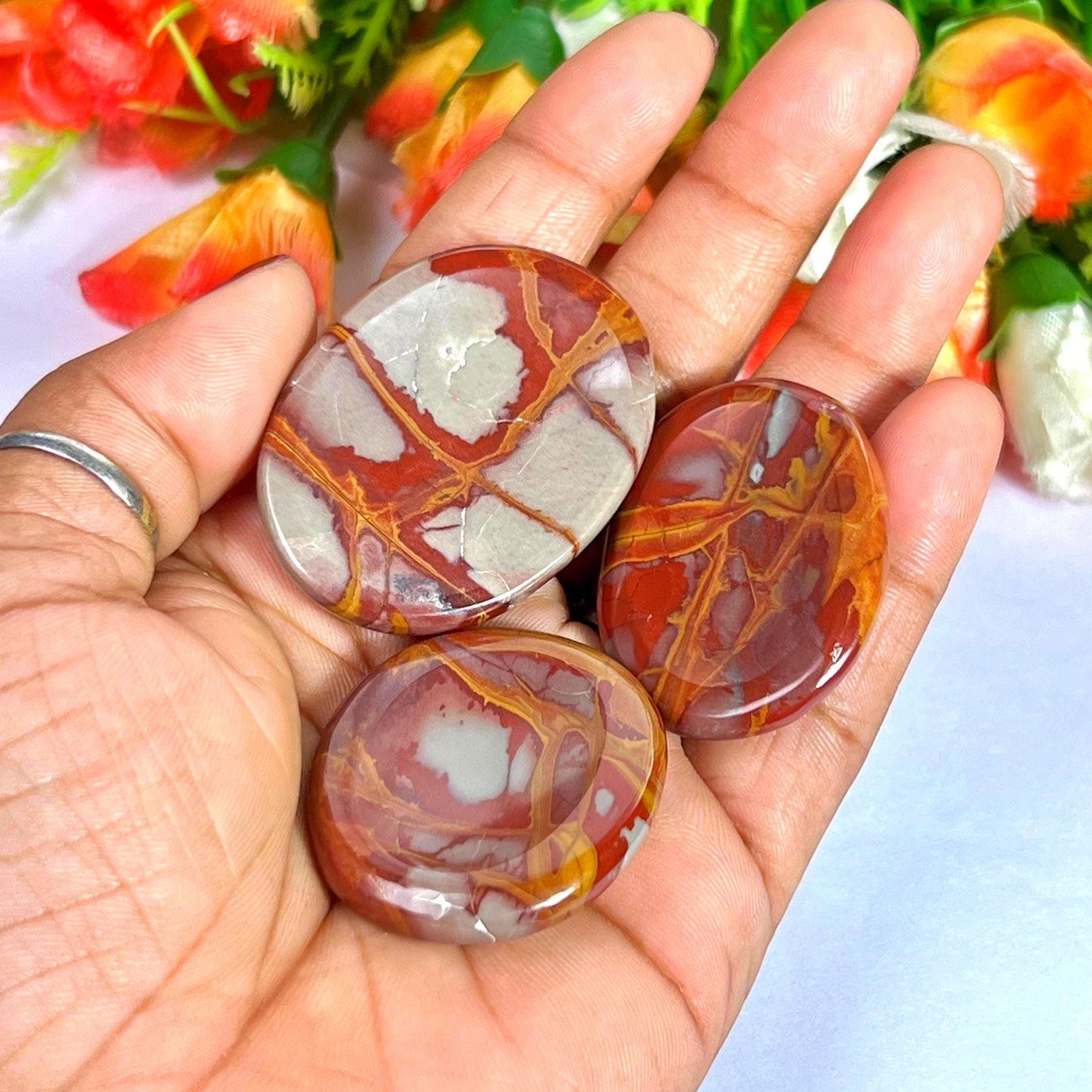 Noreena Jasper Stone Worry Stone – Crystal Worry Stone – Pocket Stone – Healing Crystal - 4cmx3cm Thumb Stone One (1) Piece