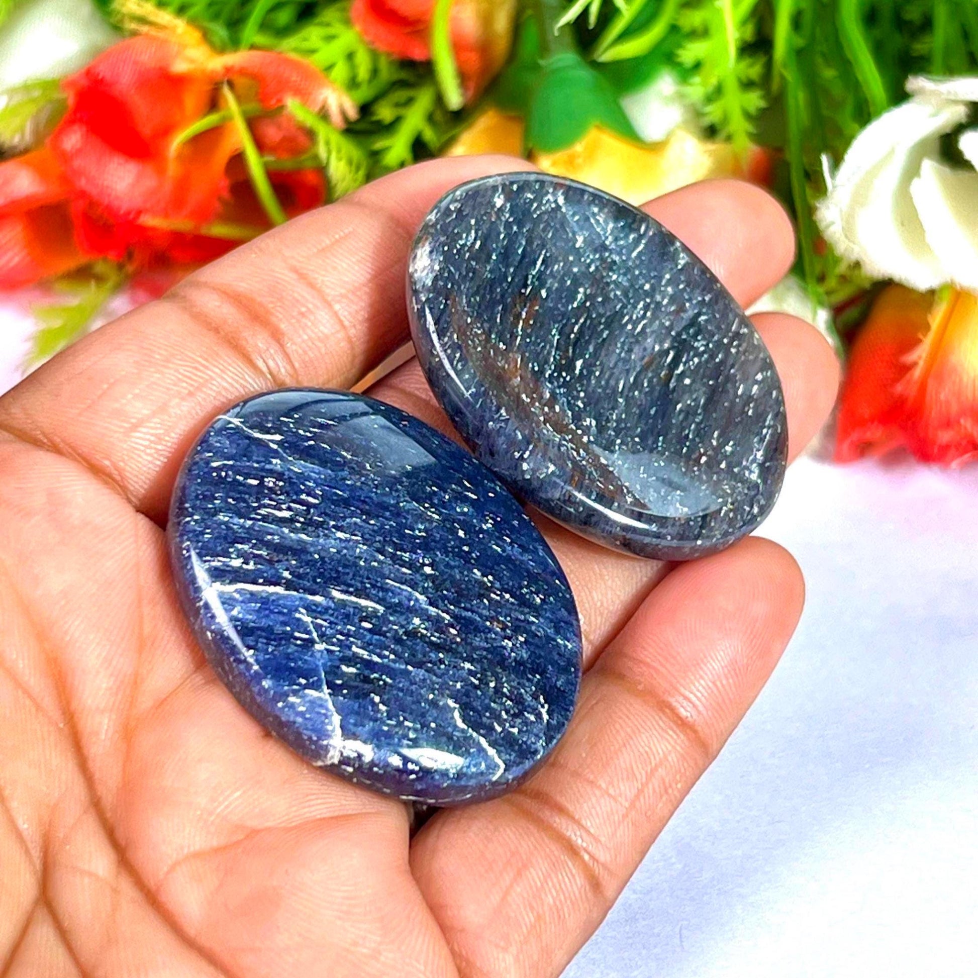 Blue Aventurine Stone Worry Stone – Crystal Worry Stone – Pocket Stone – Healing Crystal - 4cmx3cm Thumb Stone One (1) Piece