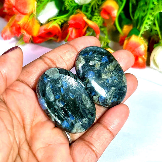 Blue Liberite Stone / Que Sera Stone Worry Stone – Crystal Worry Stone – Pocket Stone – Healing Crystal - 4cmx3cm Thumb Stone One (1) Piece