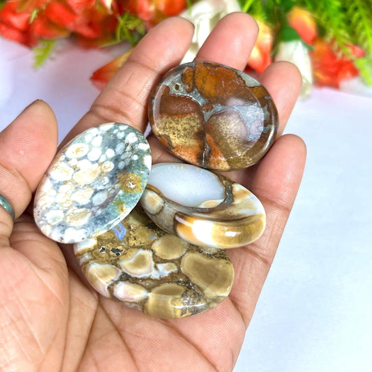 King Cobra Jasper Stone Worry Stone – Pocket Stone – Thumb Stone One (1) Piece