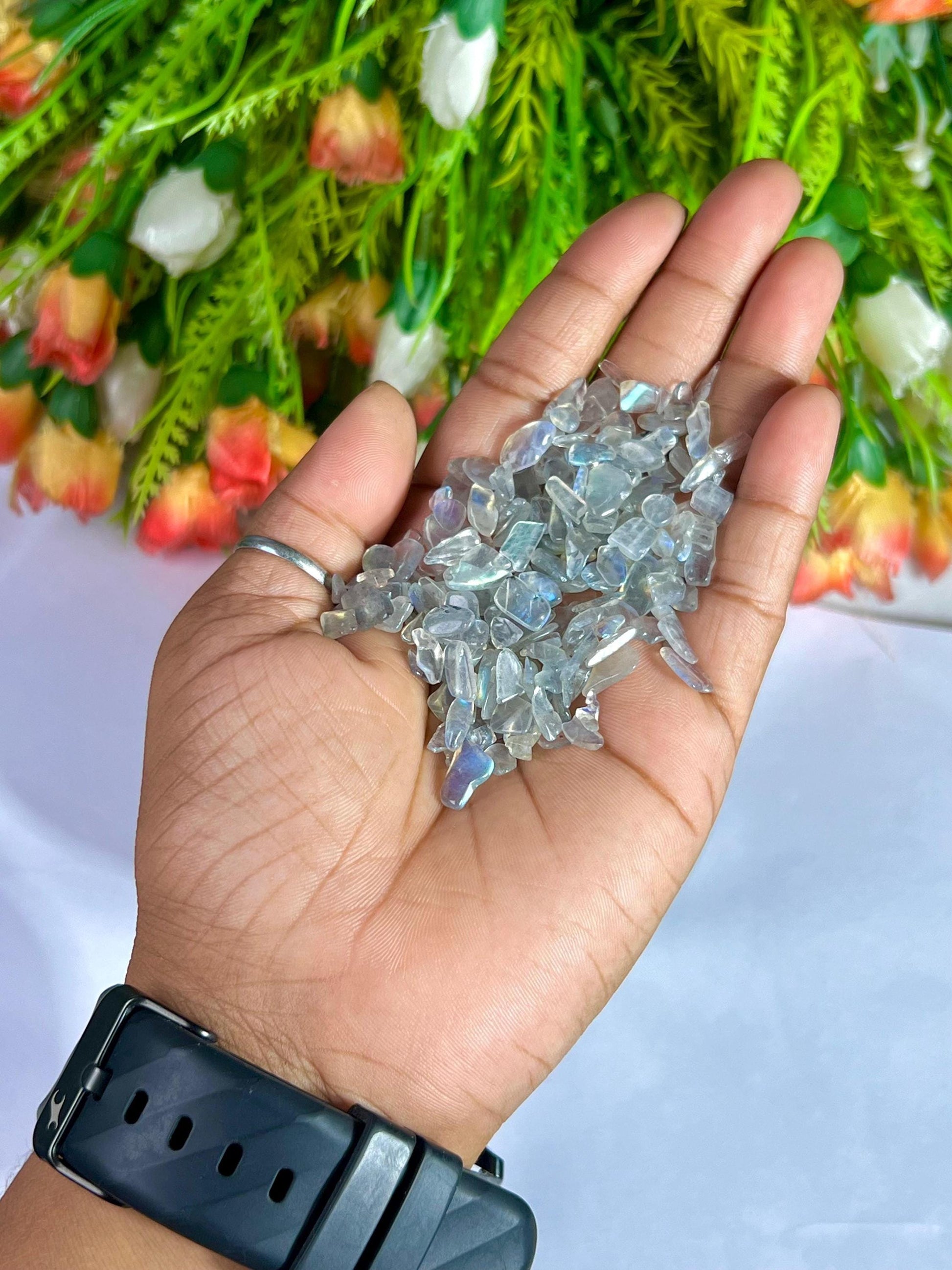 Rainbow Labradorite Stone Chips Stone - Spiritual Stone -Healing Crystals in pack  Quality AAAAA +++++